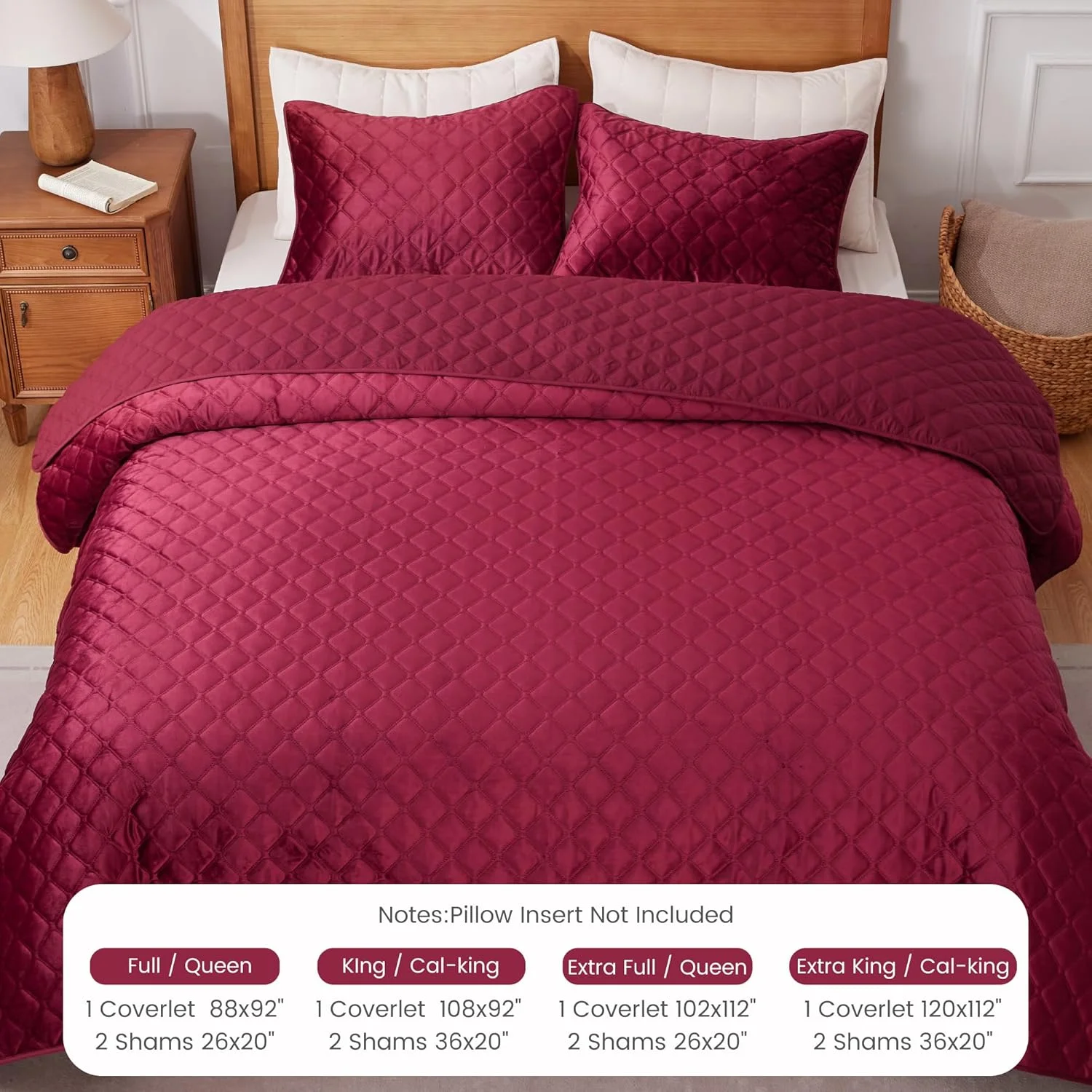 ست روتختی لحاف دار آلفا هوم سایز کوئین، ست لحاف مخملی لایه هوای سه بعدی شیک و ظریف، ست روتختی سبک وزن مناسب تمام فصول (1 روتختی، 2 روبالشی)