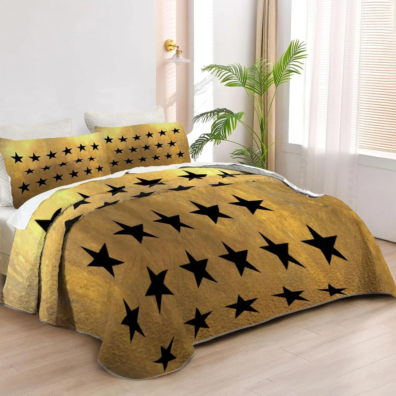 روتختی لحاف دار Allenjoy سایز کوئین، طرح موسیقی نابغه، ست روتختی شاعرانه انقلابی، روکش پارچه ای قابل شستشو به همراه 2 روبالشتی SC00281-007