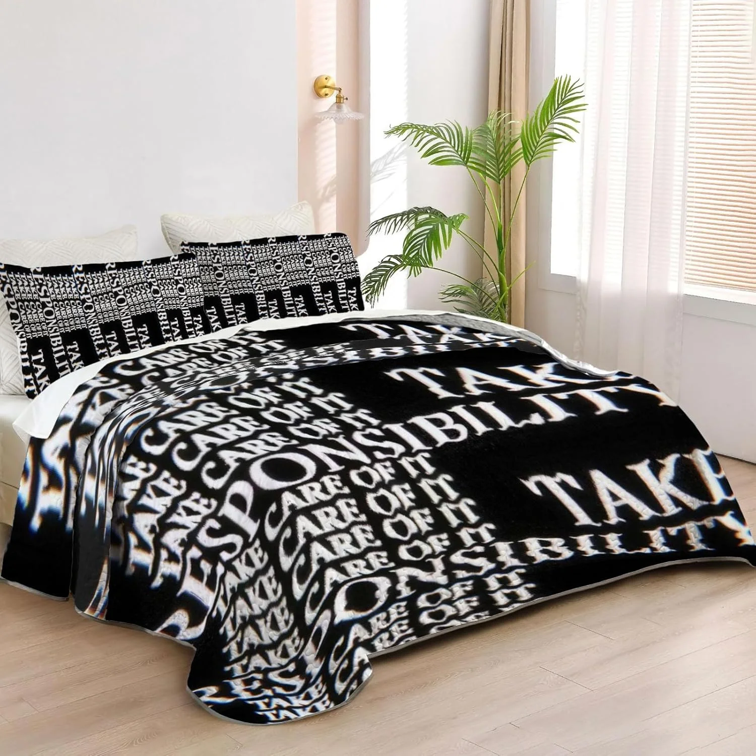 رو تختی دو نفره آلنجوی طرح بازی ترسناک، ست روتختی بازی ویدیویی، لحاف پارچه ای قابل شستشو با 1 روبالشی SC00399-007