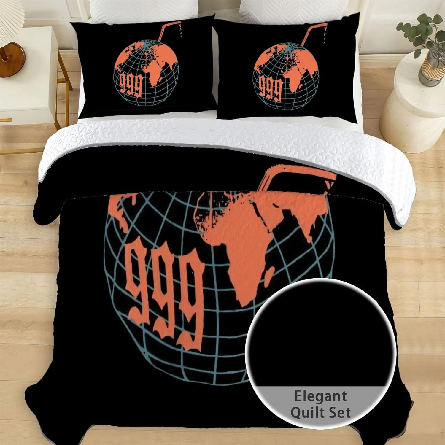 روتختی لحاف دار Allenjoy طرح Queen Size Music Prodigy، ست روتختی رپر احساسی، روکش لحاف پارچه ای قابل شستشو با 2 روبالشتی SC00224-007