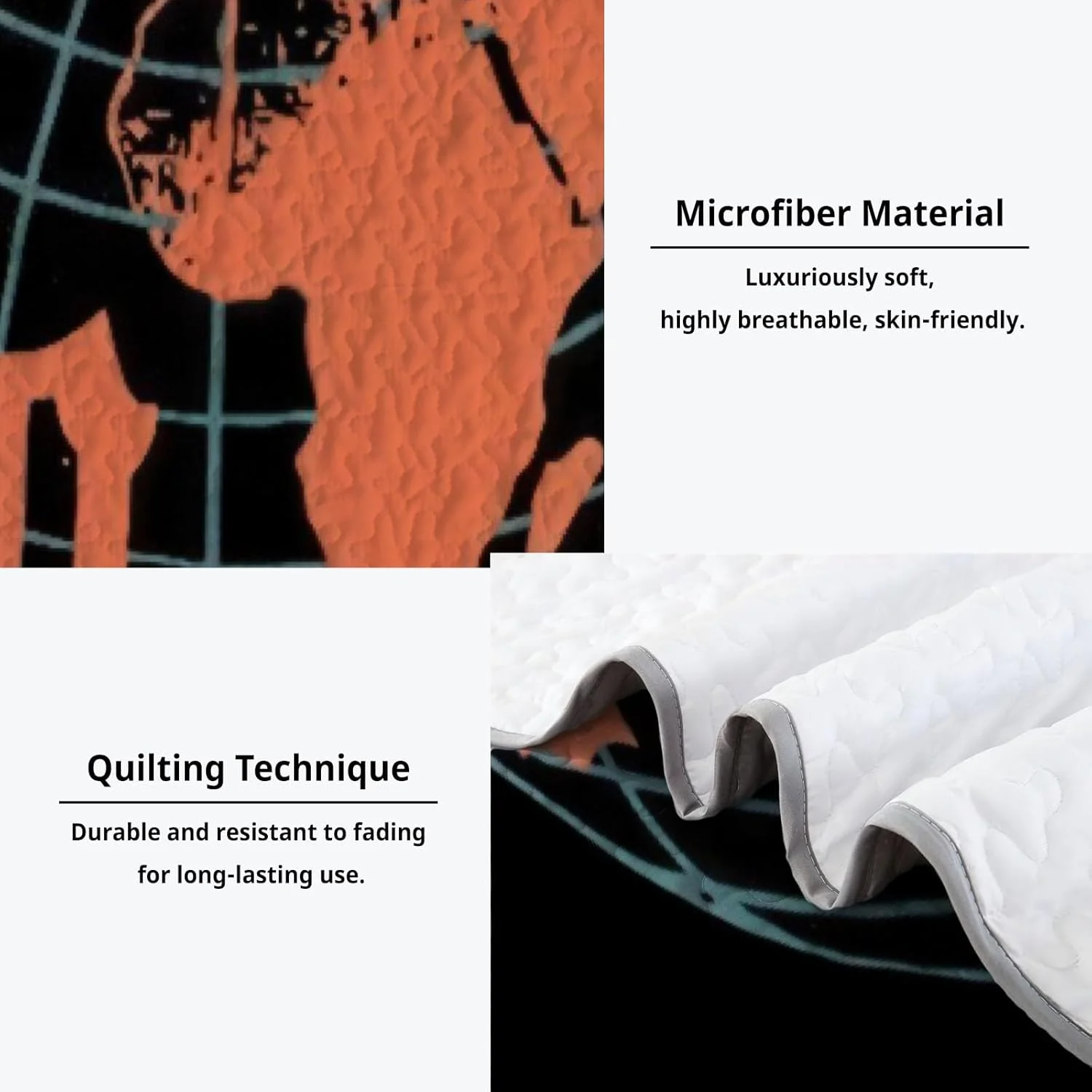 روتختی لحاف دار Allenjoy طرح Queen Size Music Prodigy، ست روتختی رپر احساسی، روکش لحاف پارچه ای قابل شستشو با 2 روبالشتی SC00224-007