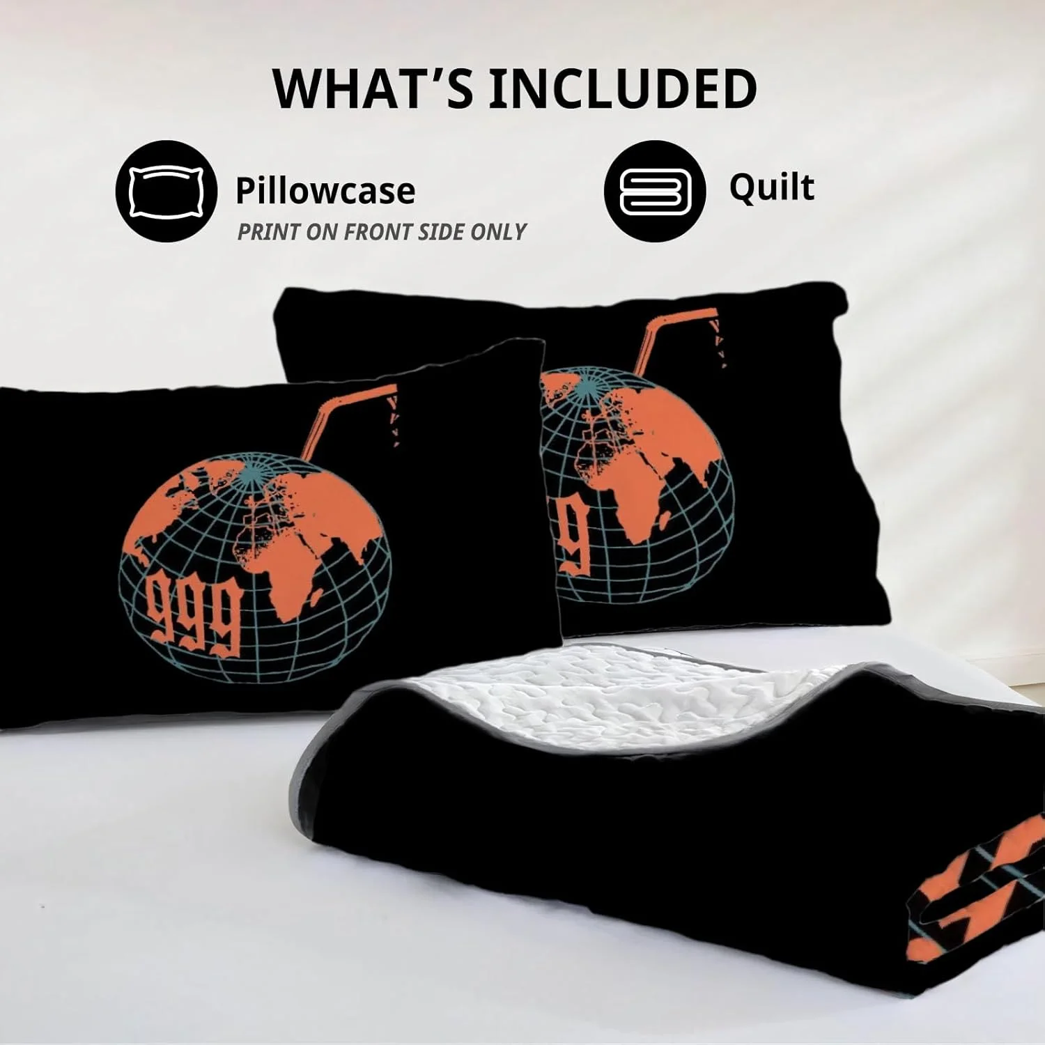 روتختی لحاف دار Allenjoy طرح Queen Size Music Prodigy، ست روتختی رپر احساسی، روکش لحاف پارچه ای قابل شستشو با 2 روبالشتی SC00224-007