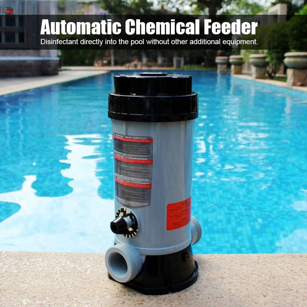 CL-200 Automatic Chemical Feeder Chlorine Dispenser/Bromine in-line Feeder-Sturdy & Durable PVC Chlorinator Swimming Pool Disinfection Equipment for Swimming Pool Spa Hot Tub