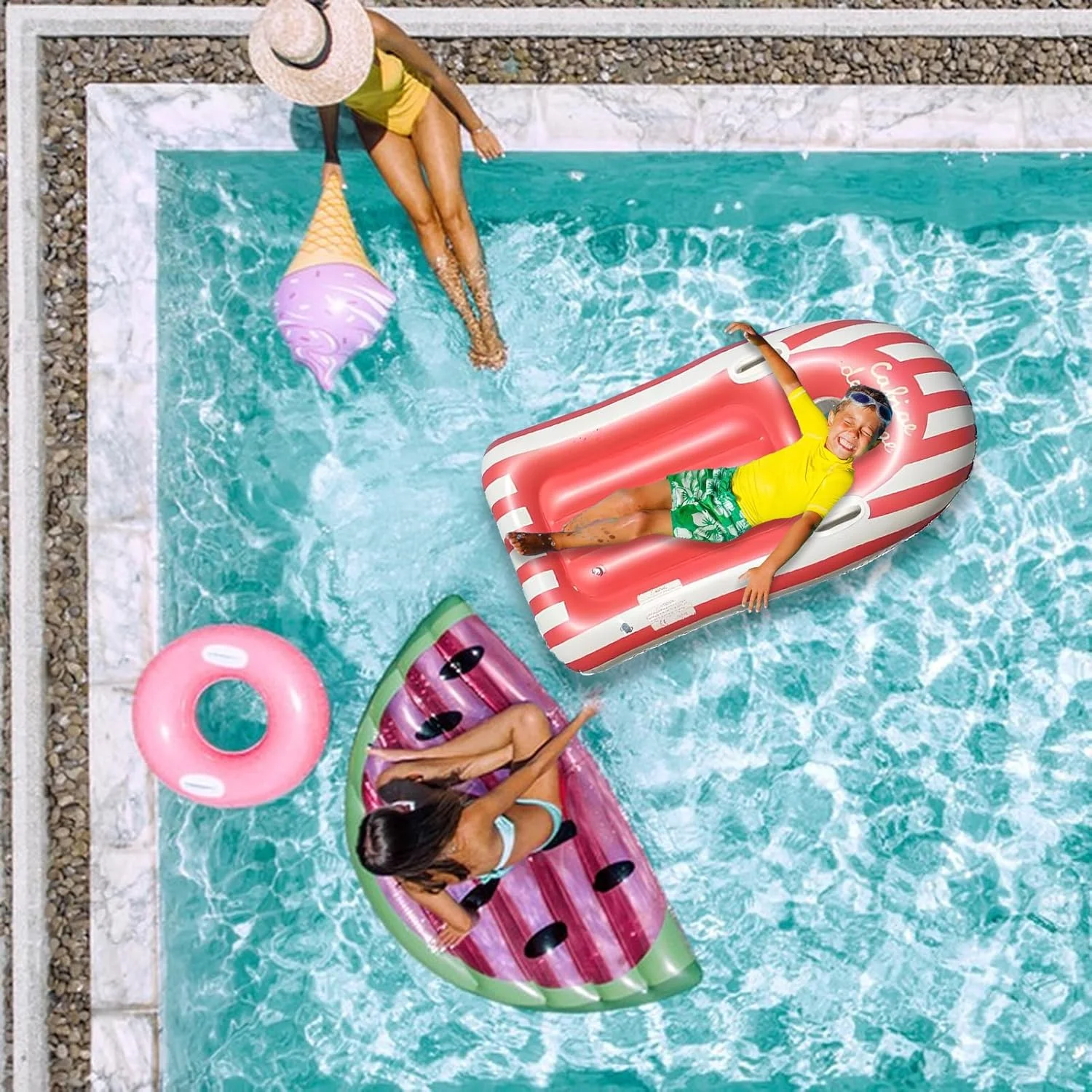 تخته موج سواری بادی برای ساحل، تخته شنای قابل حمل با دستگیره | تجهیزات تمرین شنا برای بازی های تابستانی در فضای باز، مهمانی های ورزشی آبی، غواصی، اسکیت، غواصی با لوله، نجات