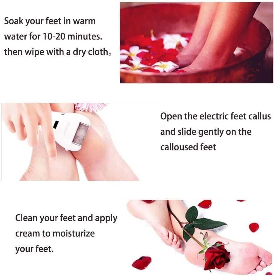 سوهان پدیکور برقی سوهیلی، سوهان حرفه ای پا، فایل پا شارژی با 6 سری غلتکی برای مراقبت از پا