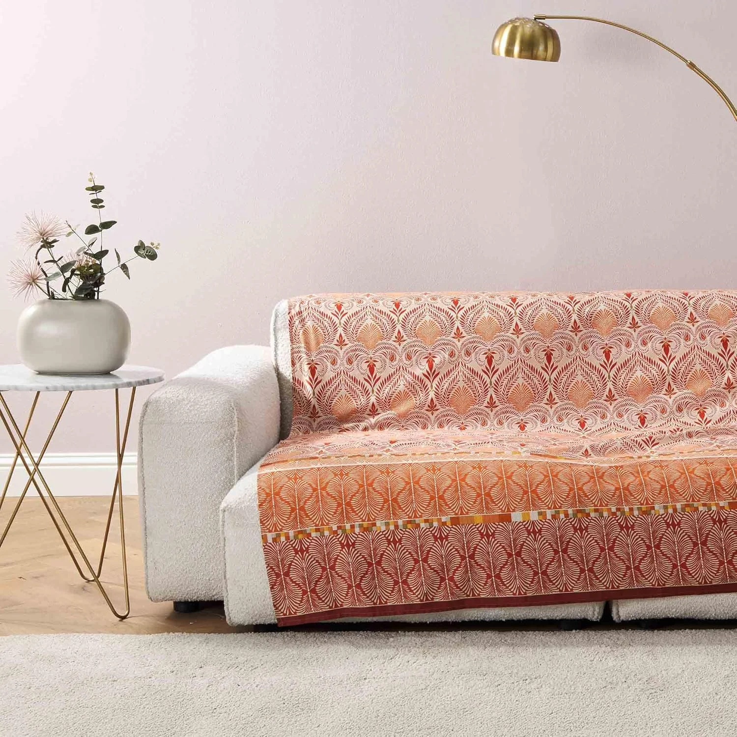 رو تختی چند منظوره Bassetti Granfoulard Nairobi Red R1، شال بزرگ برای مبل، روتختی، رومیزی، 270 x 270 سانتی متر