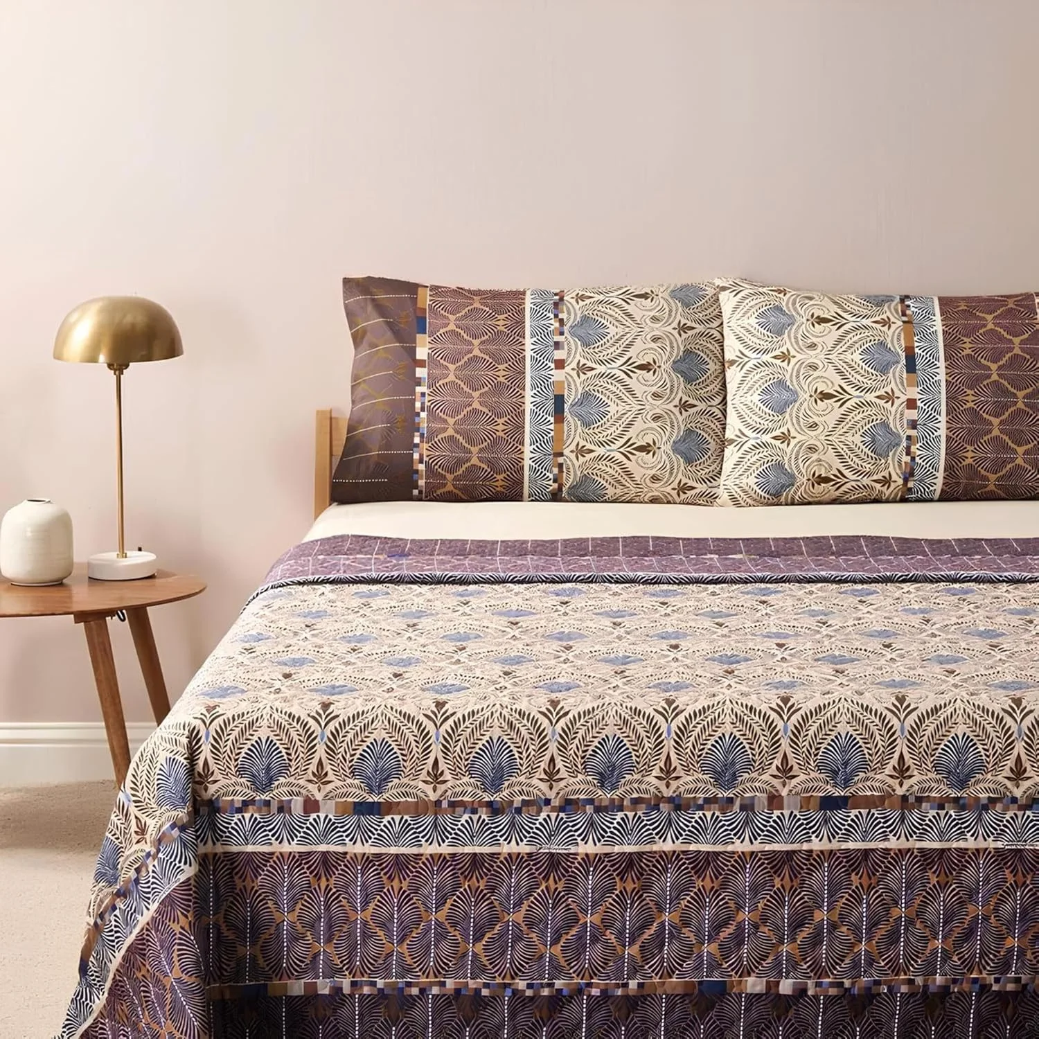 روتختی باستی مدل Nairobi 9332228، جنس 100% پنبه، رنگ قهوه ای، ابعاد 180x255 سانتی متر