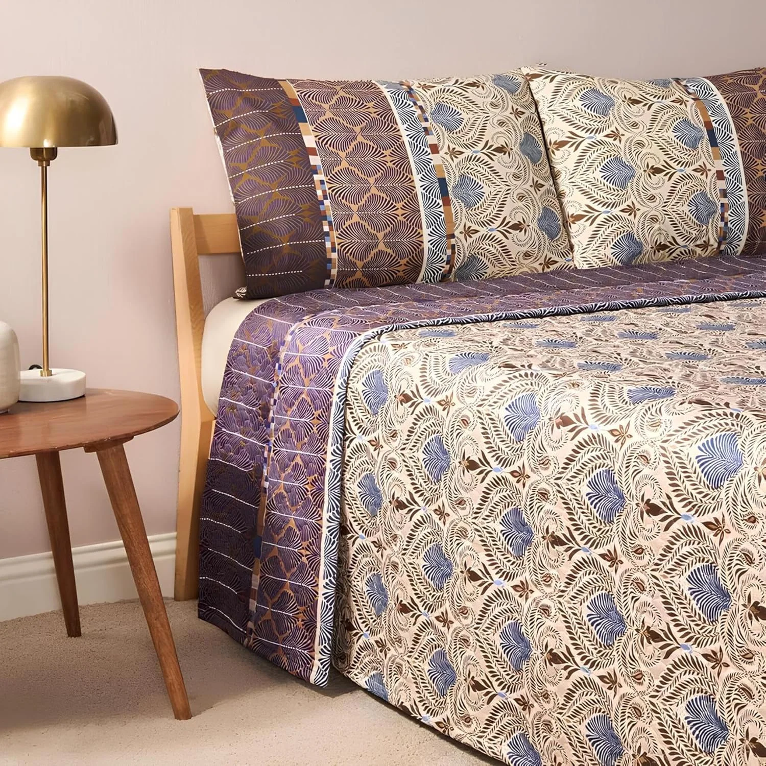 روتختی باستی مدل Nairobi 9332228، جنس 100% پنبه، رنگ قهوه ای، ابعاد 180x255 سانتی متر