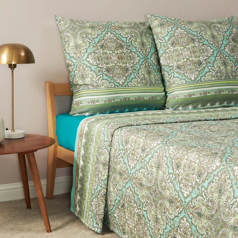 روتختی باستی مارکیاو 9328494، 100% پنبه، سبز پستهای V1، ابعاد 180x255 سانتیمتر روتختی باستی مارکیاو 9328494، 100% پنبه، سبز پستهای V1، ابعاد 180x255 سانتیمتر