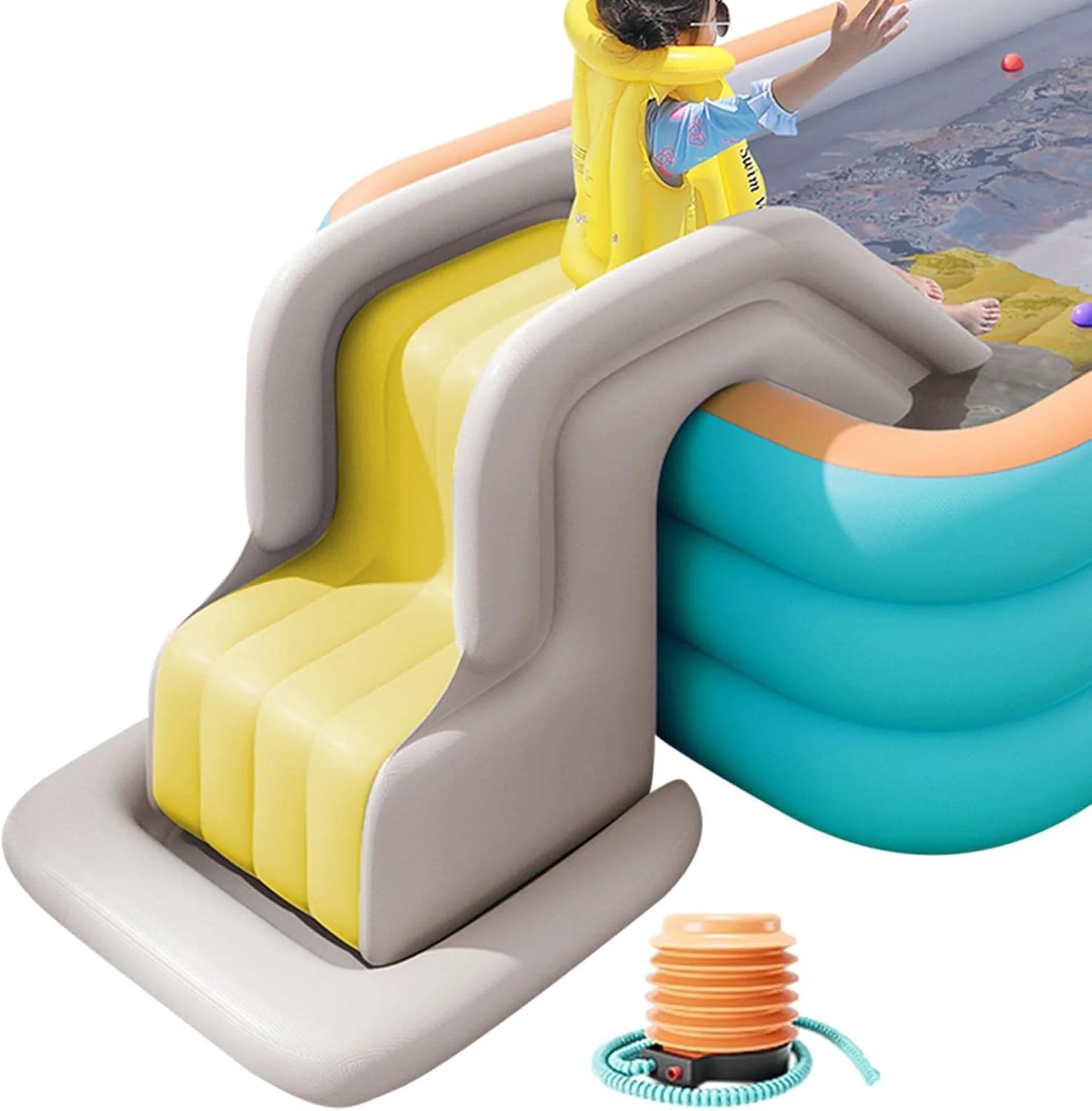 Inflatable Water Slide For Kids, Waterpark Anti Tipping Slides Outdoor Fun Toy, Inflatable Pool Slide For Outdoor Party, Kiddie Pool Slide Water Toys, Inflatable Slides For Water Play Center