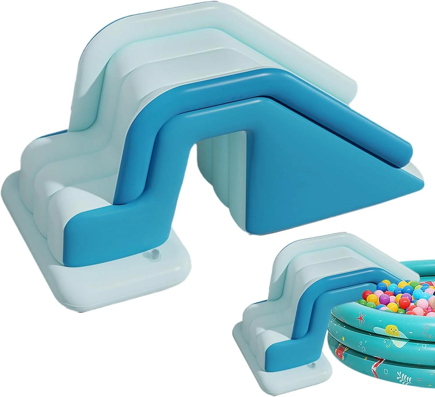 سرسره بادی - سرسره استخر بادی تاشو، سطح شیب دار ضد لغزش با نصب سریع برای تفریحات تابستانی پسران و دختران جوان در فضای باز، مهمانی ها، سفرهای کمپینگ و هتل