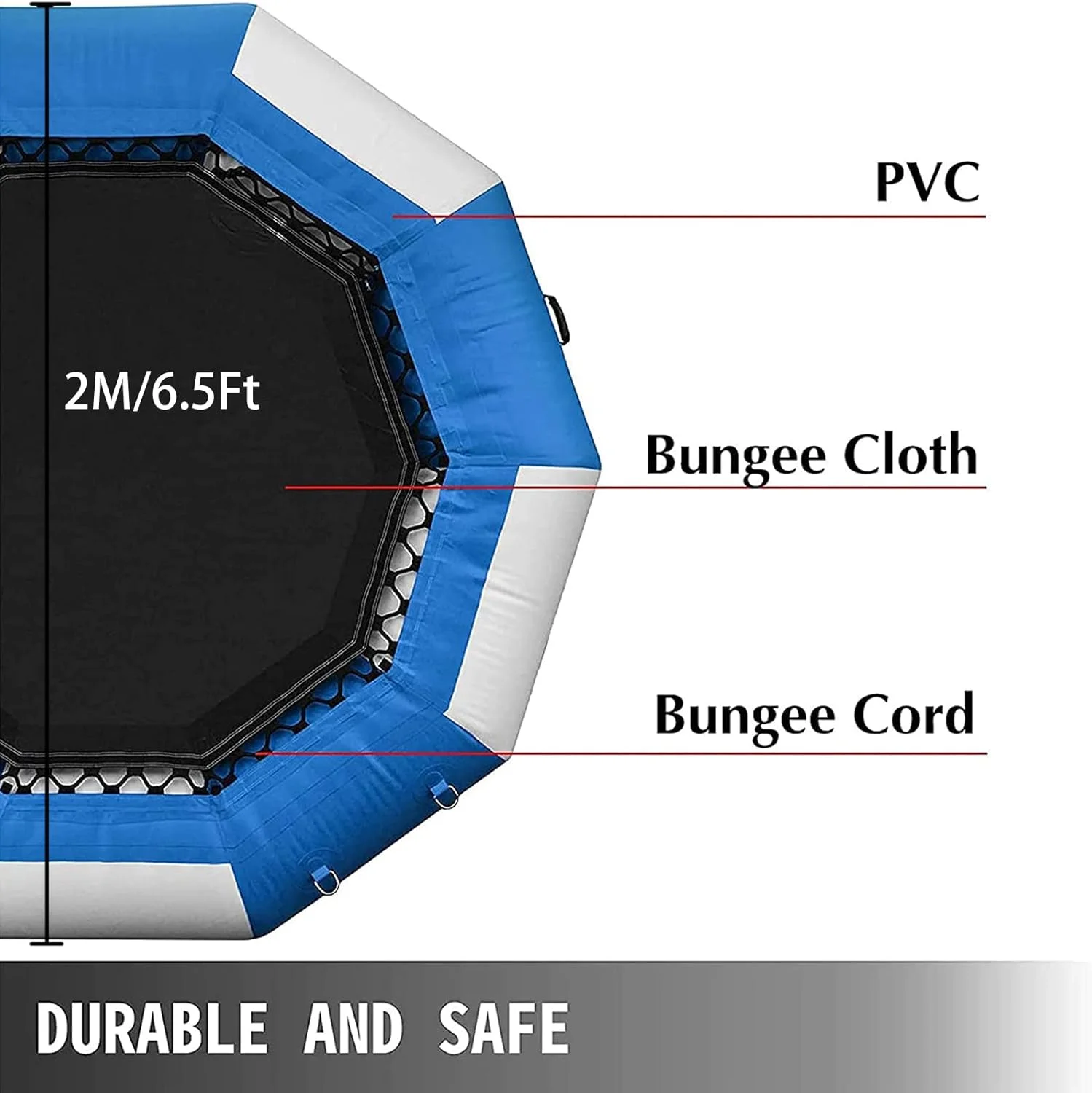 ترامپولین بادی گرد آبی سرسره دار، اسباب بازی های آبی شناور برای کودکان، سکوی بادی شنا با پمپ هوا