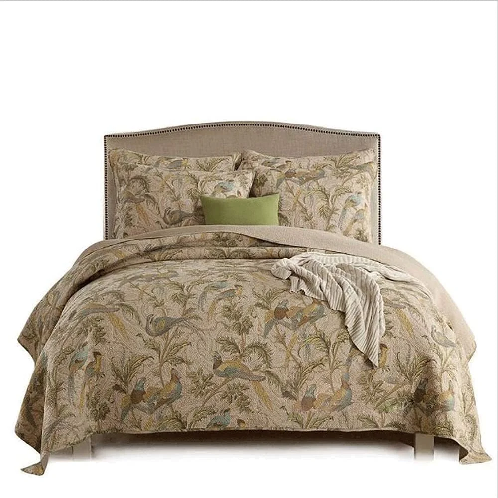 ست روتختی دونفره طرح دار، ست ملحفه 3 تکه لحاف دار، روتختی لحافی سایز کوئین، روتختی پنبه ای چاپی چند منظوره مناسب چهار فصل (رنگ: I، سایز :