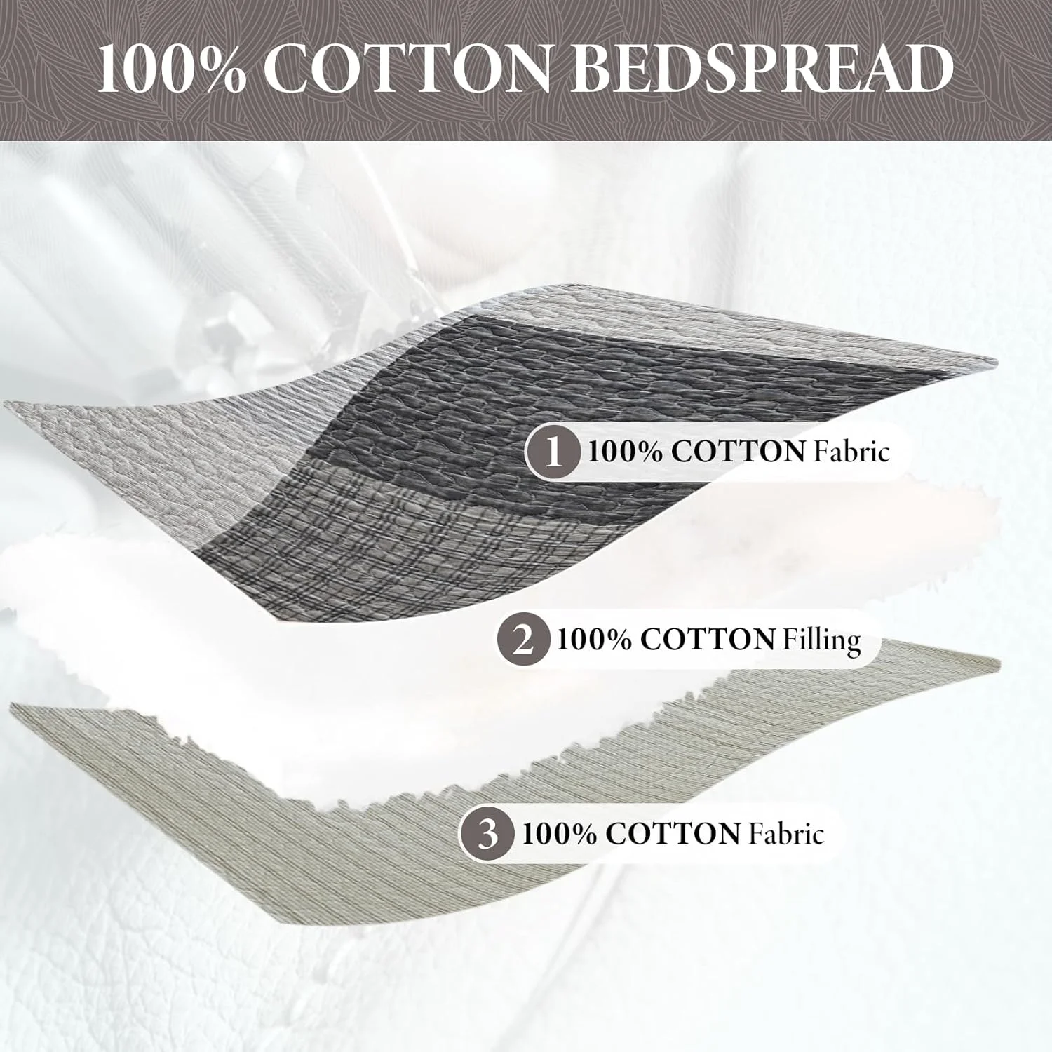 روتختی لحافی بزرگ سایز کوئین Bedduvit، طرح پچ‌ورک مزرعه، چهارخانه، فوق‌العاده عریض، ست ملحفه، خاکستری/بژ/مشکی، 100% پنبه، ابعاد 305x259 سانتی‌متر