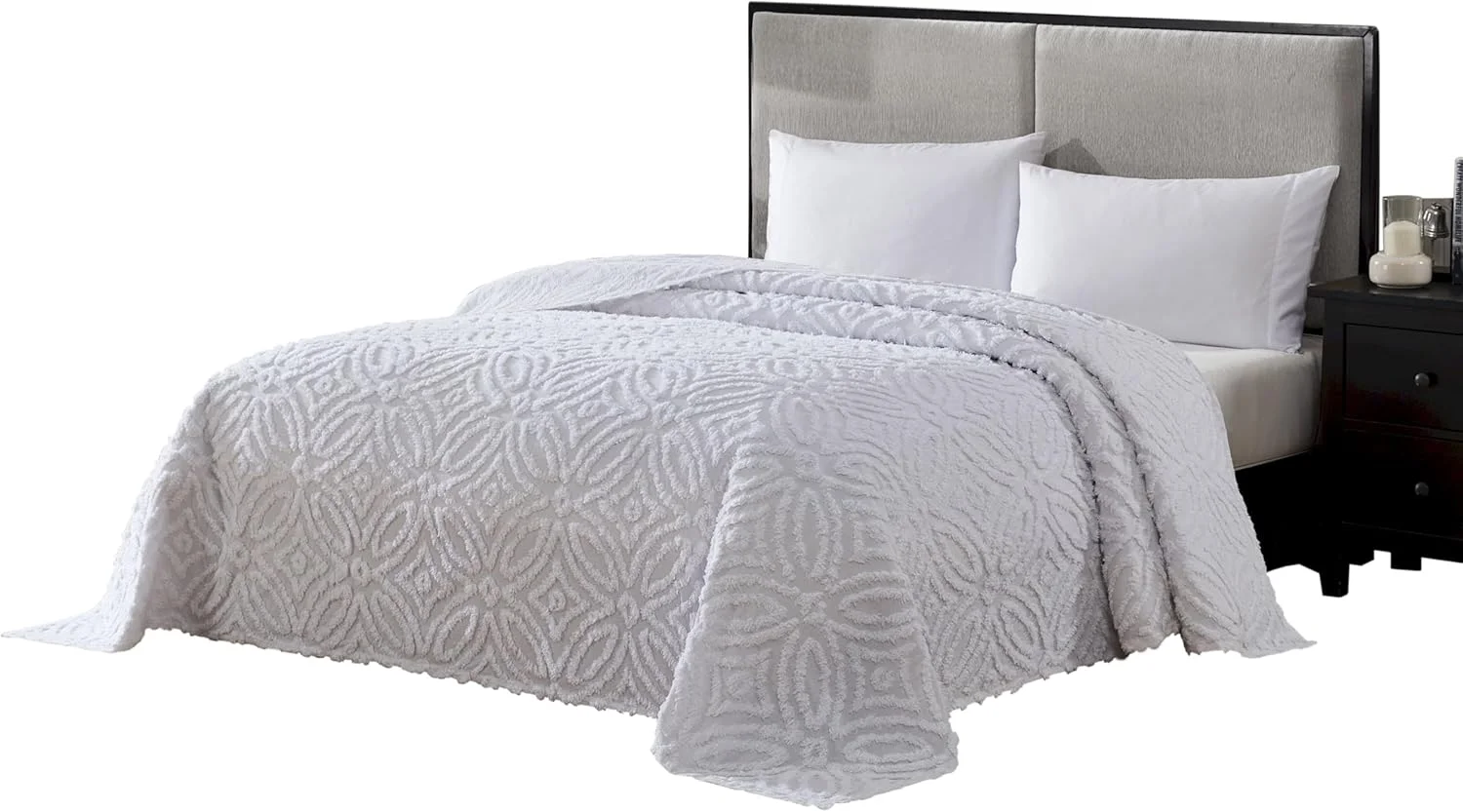 روتختی شنل طرح حلقه ازدواج Beatrice Home Fashions، سایز کوئین، سفید
