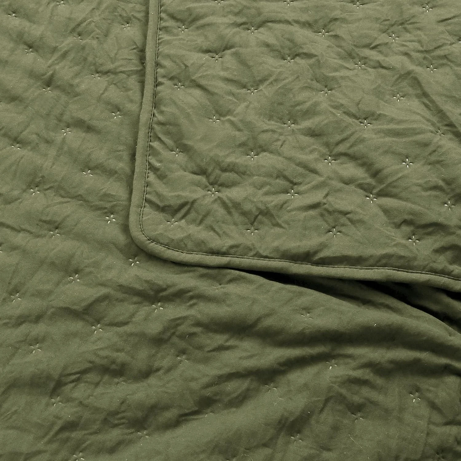 ست روتختی لحاف دار سبز سایز کینگ با روبالشی، رو تختی سبک و نرم زیتونی، پتوی لحافی مریم گلی، روکش تخت نازک، مناسب تمام فصول، 3 تکه، 264x228 سانتی متر