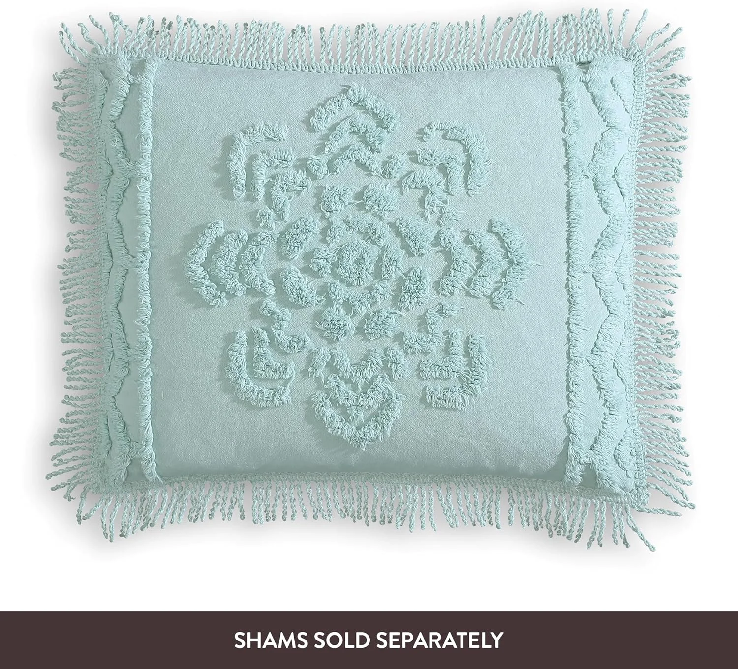 روتختی چنل تمام پنبه ای طرح لوتوس Beatrice Home Fashions، آبی، نرم، راحت، سبک، ریشه دار