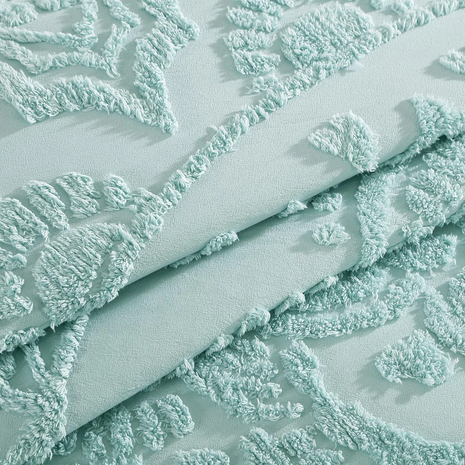 روتختی چنل تمام پنبه ای طرح لوتوس Beatrice Home Fashions، آبی، نرم، راحت، سبک، ریشه دار