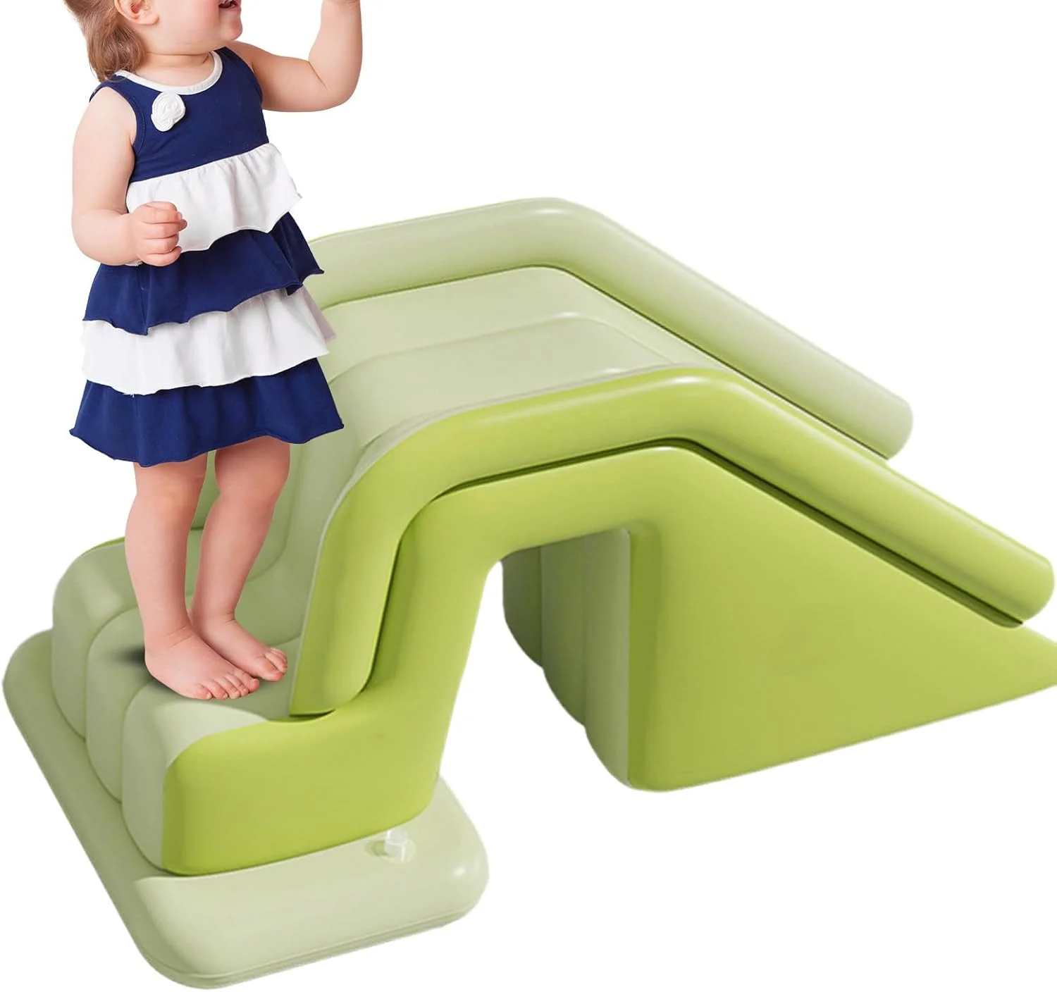 Inflatable Slide for Pool, Foldable Blow Up Pool Slide, Non-Slip Quick-Setup Ramp Water Park Youth Residential Floating Relaxation for Birthday Family Gatherings Pond