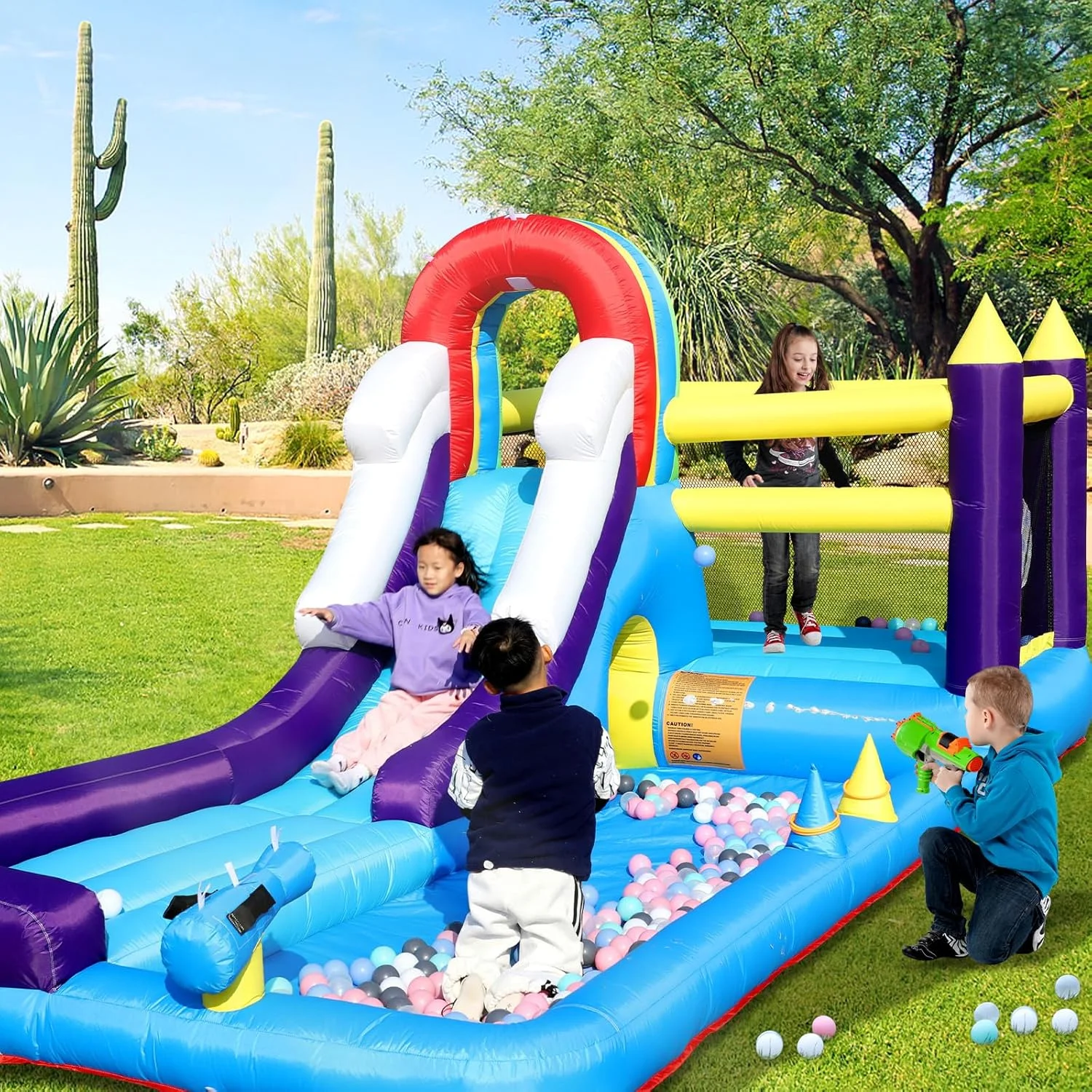 Inflatable Water Slide for Adults Kids 16FT, Giant Commercial Water Slide with Bigger Splash Pool/480W Blower, Blow up Adult Water Slide for Backyard Outdoor,16x7x6.8ft