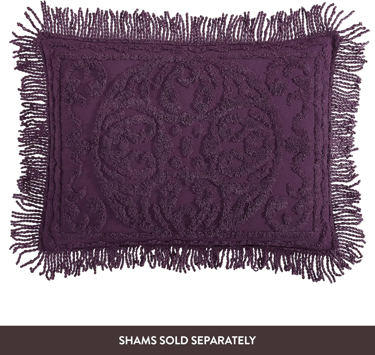 روتختی مخمل طرح گل Beatrice Home Fashions، یک نفره، بادمجانی