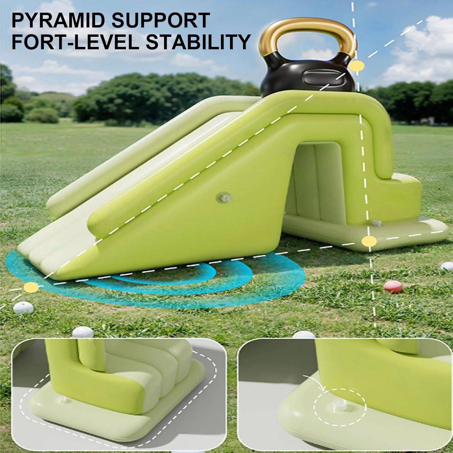 Inflatable Slide for Pool, Foldable Blow Up Pool Slide, Non-Slip Quick-Setup Ramp Water Park Youth Residential Floating Relaxation for Birthday Family Gatherings Pond