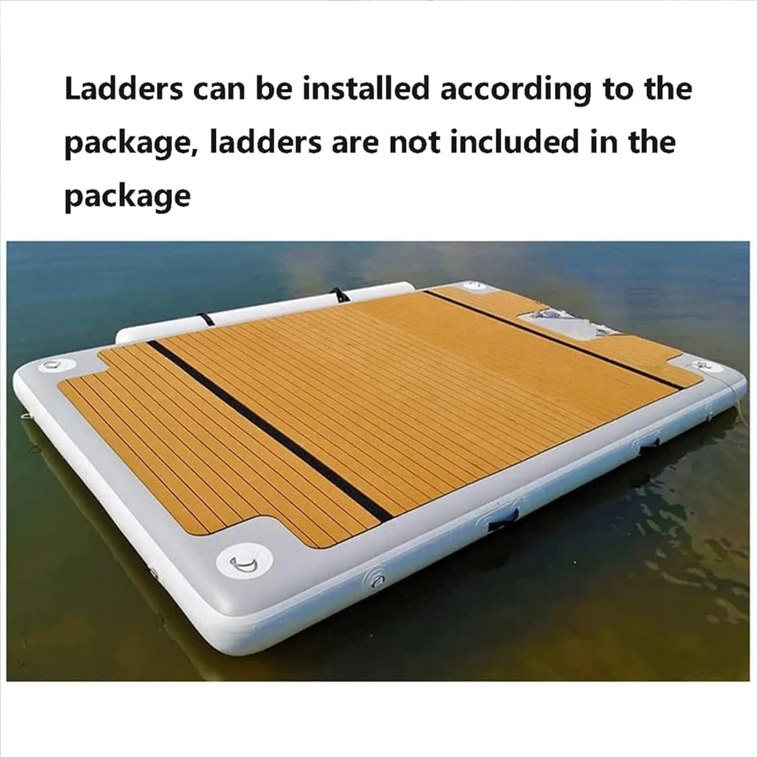 Water Inflatable Floating Island Boat Deck, Floating Lake Pier Floating Fishing Platform for Pool Beach Ocean Inflatable Dock