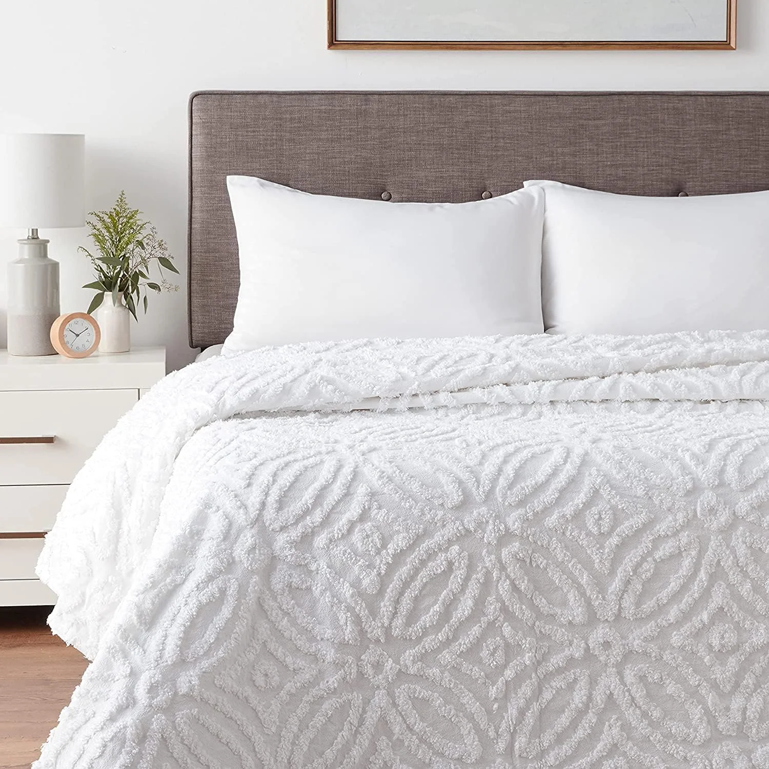 روتختی شنل طرح حلقه ازدواج Beatrice Home Fashions، سایز کوئین، سفید