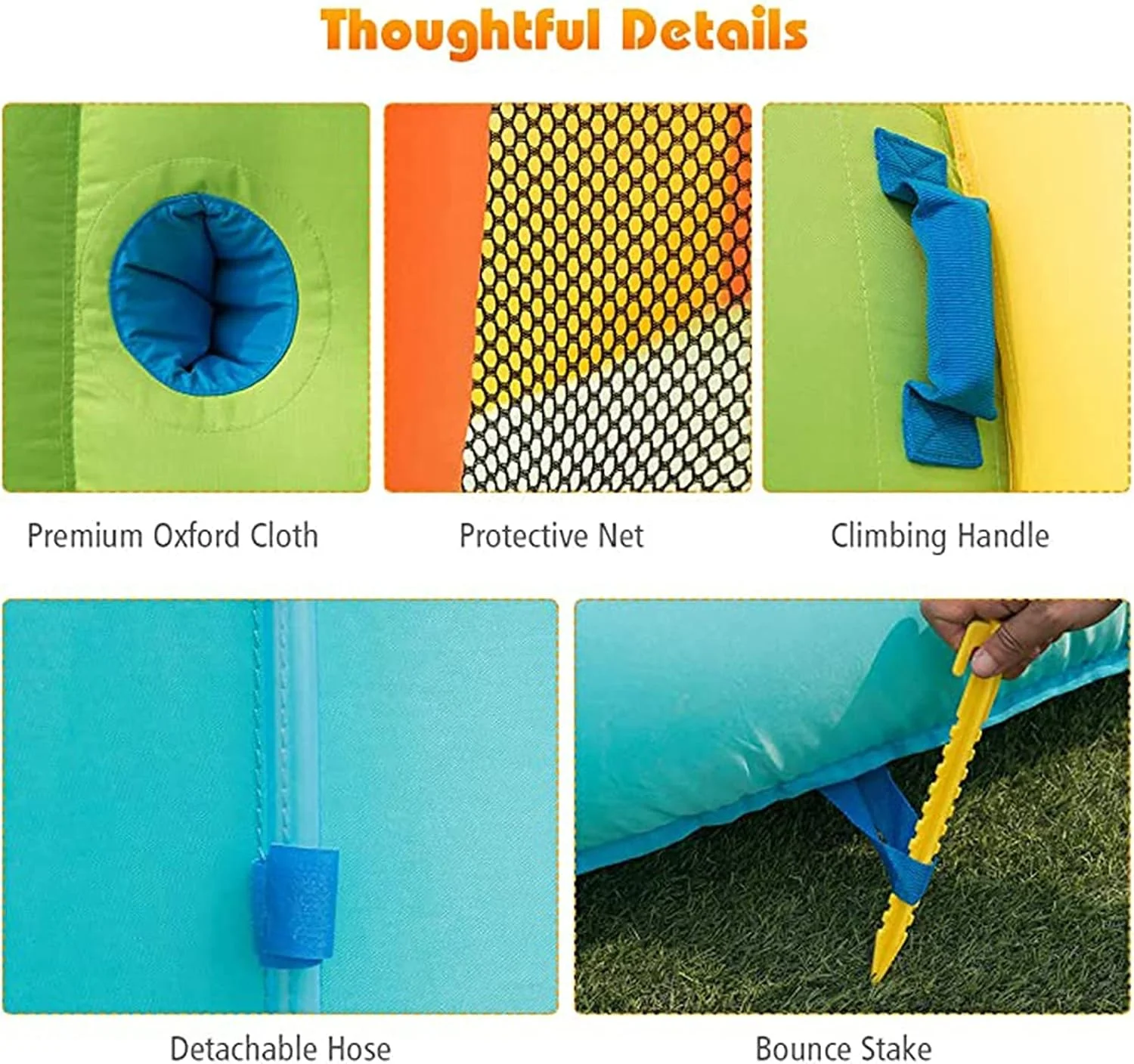 سرسره آبی بادی HXYgddf، استخر مرزی، سرسره بلند، دیوار کوه نوردی، کیف حمل آکسفورد، همراه با کیت تعمیر و شلنگ، قلعه 13 در 1