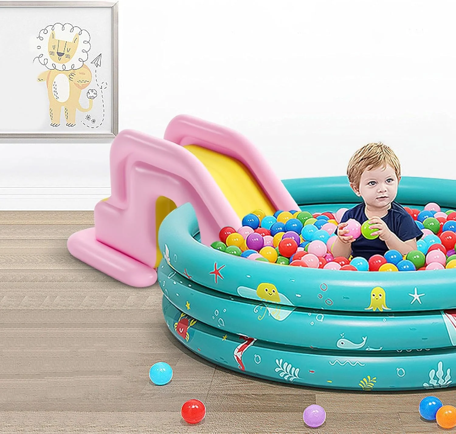 سرسره بادی، سرسره آبی بادی با پله، استخر ضد واژگونی، اسباب بازی سرسره استخر بادی برای بازی سرگرم کننده در پارک آبی در فضای باز، لوازم مهمانی استخر تابستانی برای کودکان و بزرگسالان