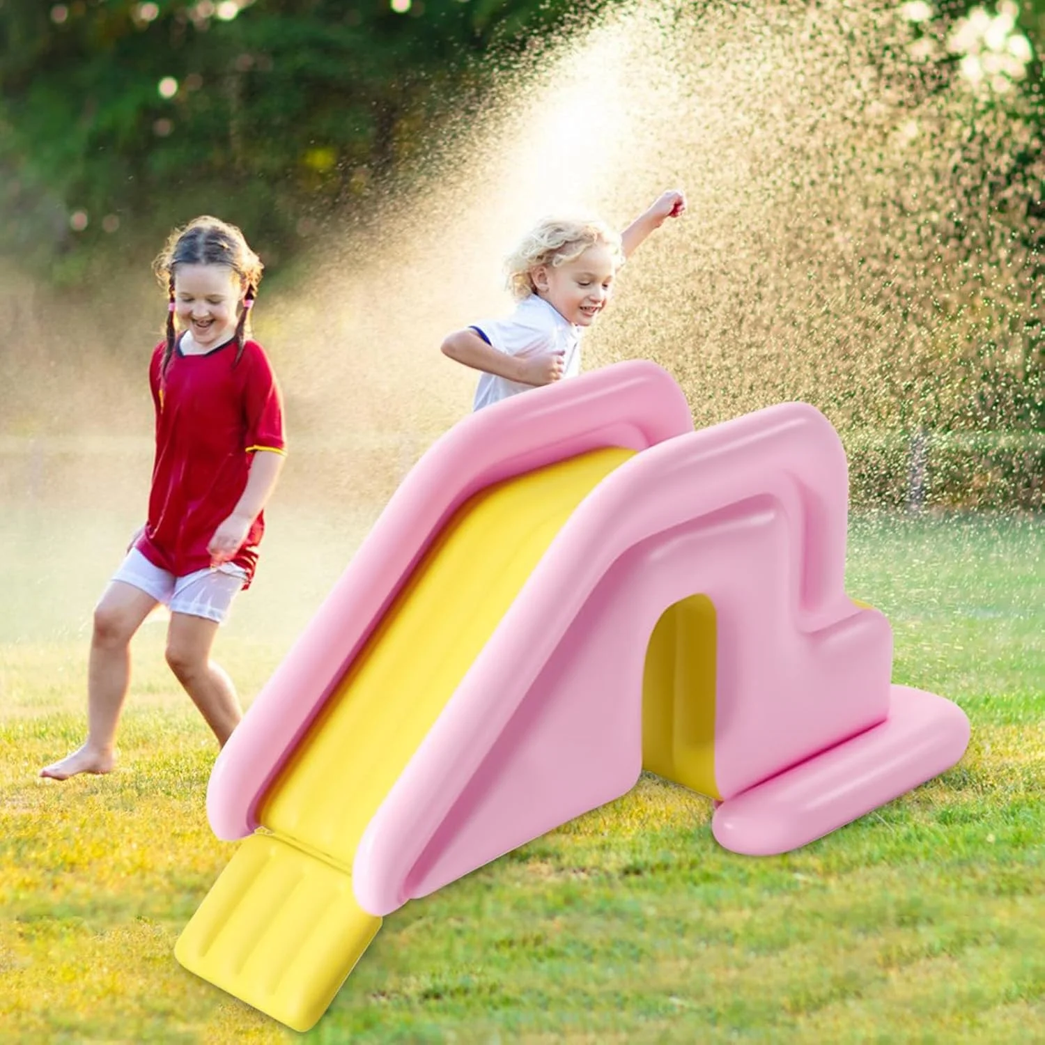 سرسره بادی، سرسره آبی بادی با پله، استخر ضد واژگونی، اسباب بازی سرسره استخر بادی برای بازی سرگرم کننده در پارک آبی در فضای باز، لوازم مهمانی استخر تابستانی برای کودکان و بزرگسالان