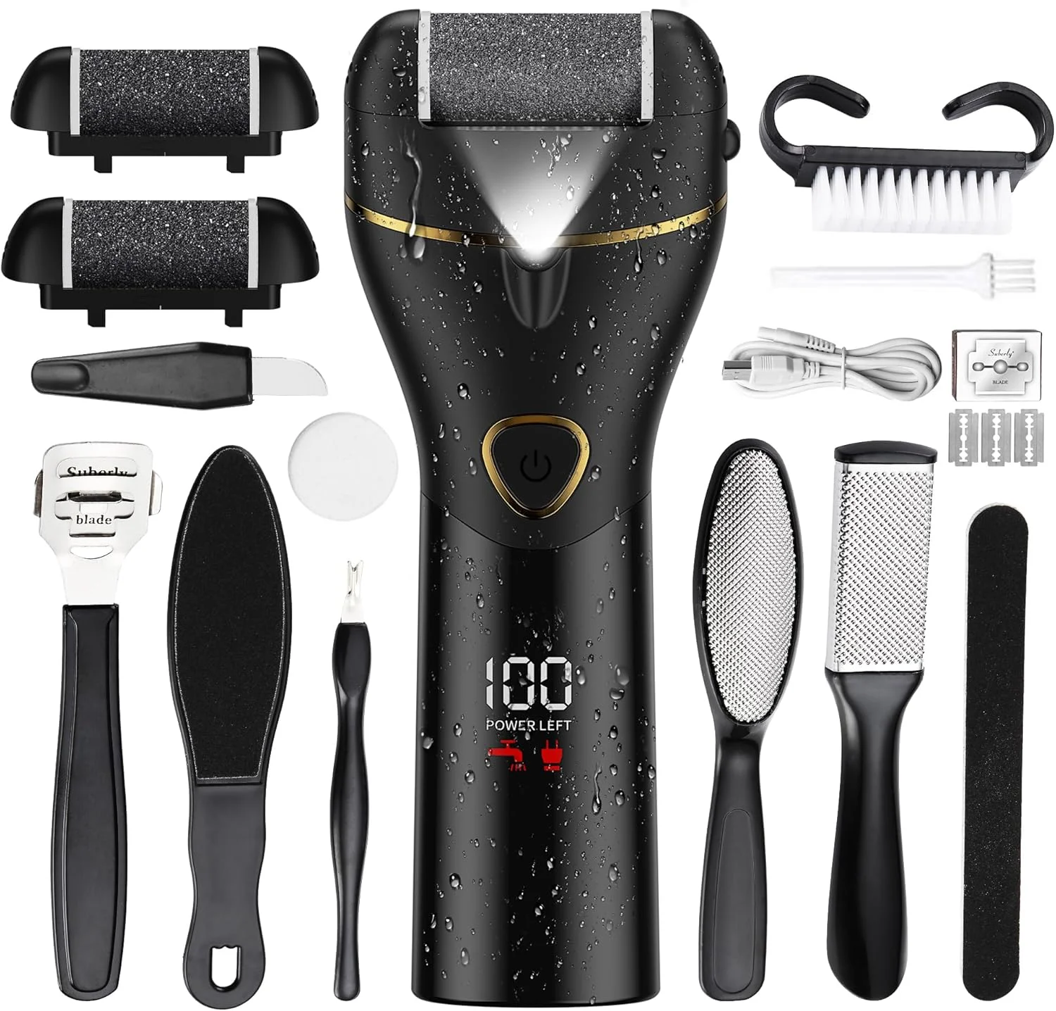 سوهان پا شارژی، از بین برنده پینه پا، کیت سوهان برقی پا، شستشوی IPX6، عمر باتری طولانی 4 ساعته، ابزار حرفه ای پدیکور برای پوست های مرده، سخت، ترک خورده و خشک، هدیه ای ایده آل سوهان پا شارژی، از بین برنده پینه پا، کیت سوهان برقی پا، شستشوی IPX6، عمر باتری طولانی 4 ساعته، ابزار حرفه ای پدیکور برای پوست های مرده، سخت، ترک خورده و خشک، هدیه ای ایده آل