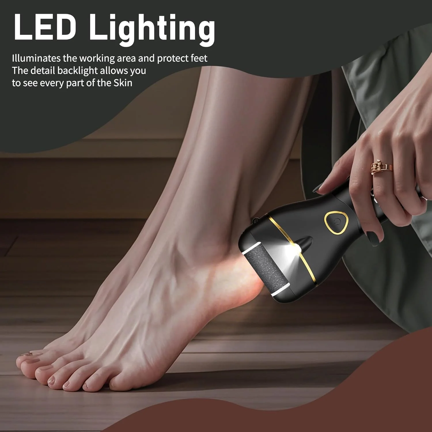 سوهان پا شارژی، از بین برنده پینه پا، کیت سوهان برقی پا، شستشوی IPX6، عمر باتری طولانی 4 ساعته، ابزار حرفه ای پدیکور برای پوست های مرده، سخت، ترک خورده و خشک، هدیه ای ایده آل