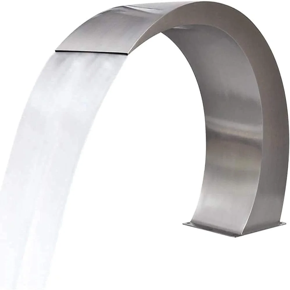 آبنمای استخر باغی DSFSDG، آبشار استیل ضد زنگ برای استخرهای روباز توکار، ویژگی آبشارهای پرده ای