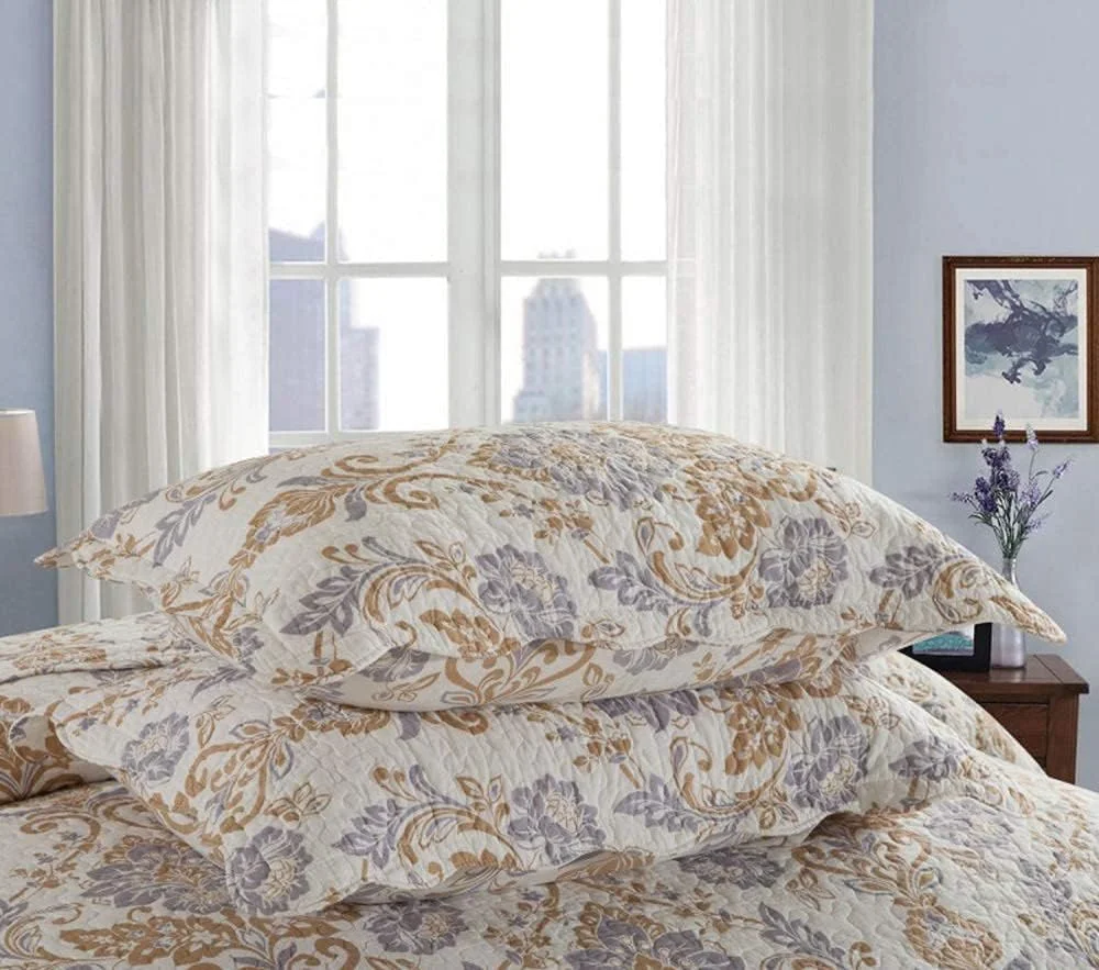 روتختی کینگ سایز، روتختی پنبه ای طرح تکه دوزی، ست روتختی لحاف و روبالشتی، V-230X250cm+50X70cm, M-king 230X250cm+50X70cm