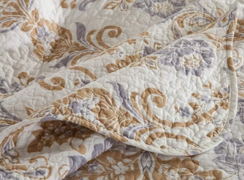 روتختی کینگ سایز، روتختی پنبه ای طرح تکه دوزی، ست روتختی لحاف و روبالشتی، V-230X250cm+50X70cm, M-king 230X250cm+50X70cm