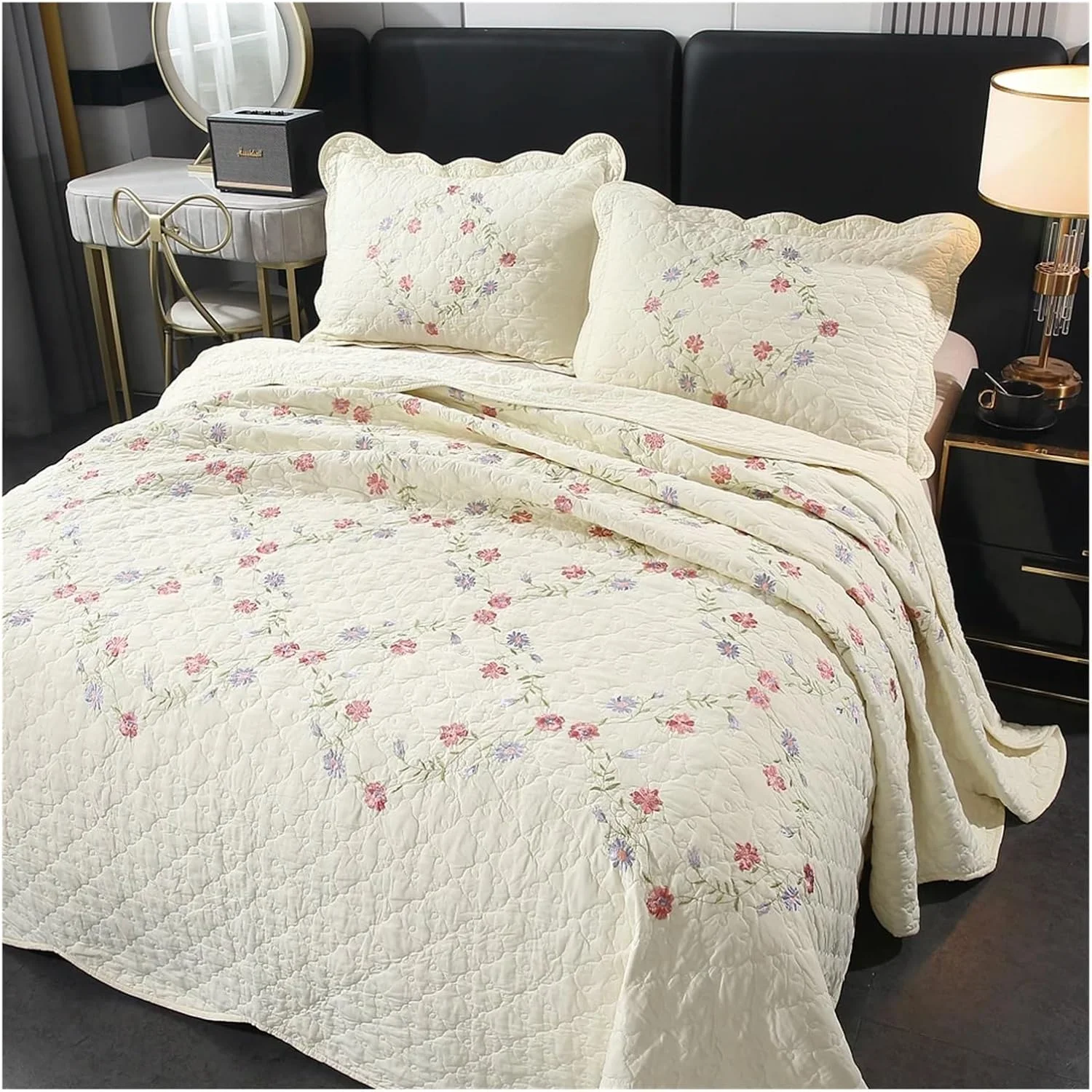 روتختی پنبه ای 3 تکه طرح فرانسوی، ست ملحفه تابستانی، لحاف، روکش تشک، روتختی و لحاف دو نفره، ست خواب لوکس روتختی پنبه ای 3 تکه طرح فرانسوی، ست ملحفه تابستانی، لحاف، روکش تشک، روتختی و لحاف دو نفره، ست خواب لوکس