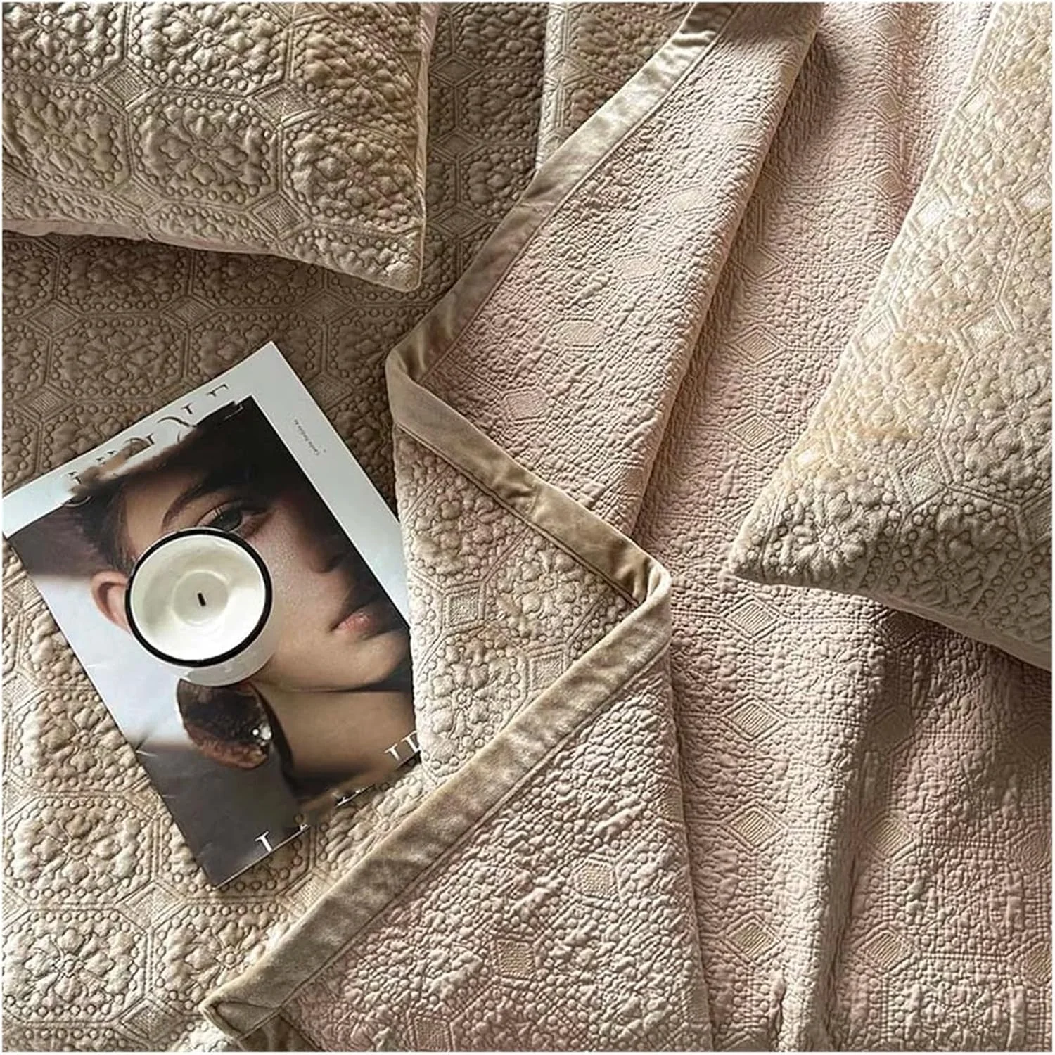 روتختی مخمل نرم به سبک باروک لوکس، ملحفه تخت پنبه ای، رو تختی برای ملحفه تخت، روکش تشک، روتختی های لوکس (D 1 عدد 200cmx230cm)