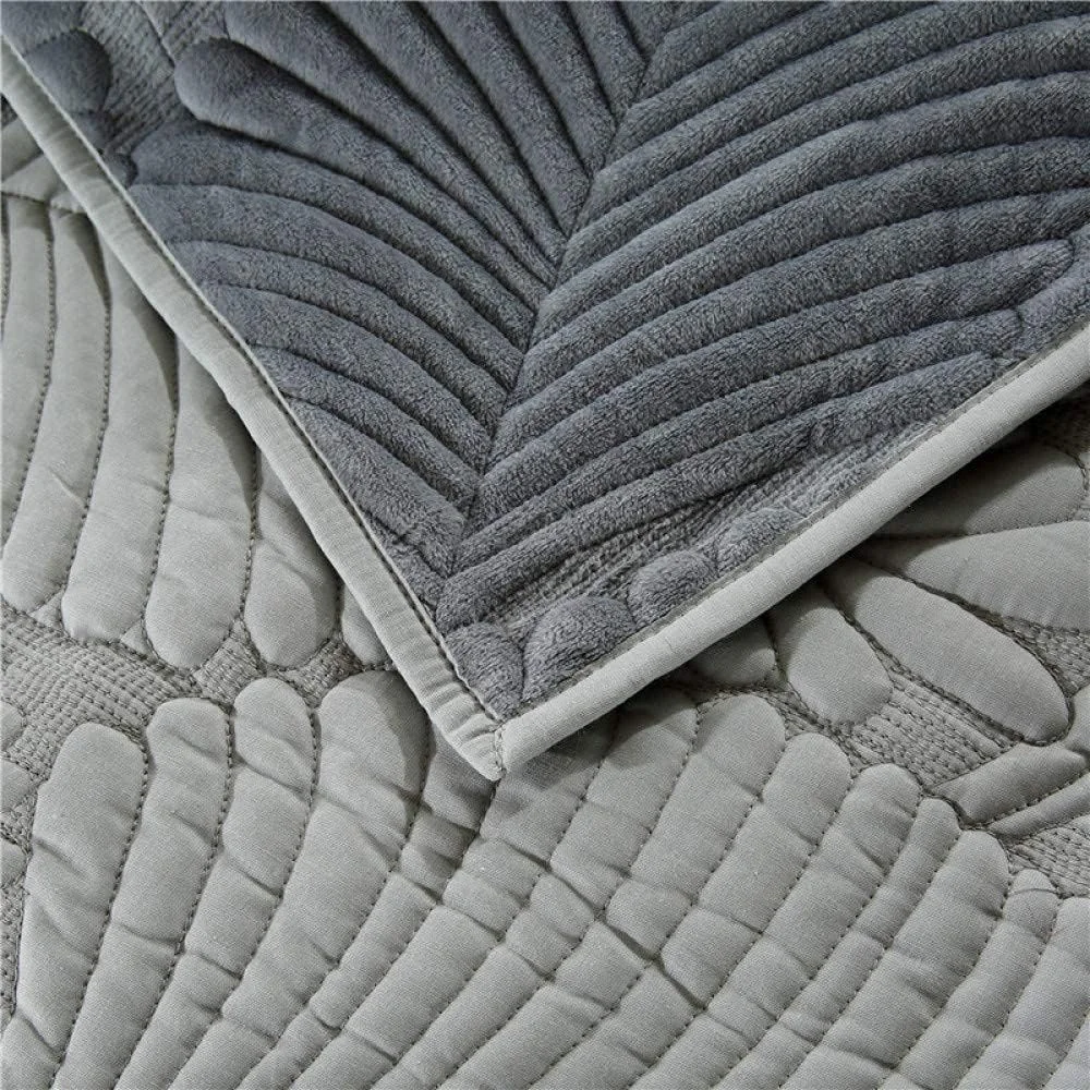 Bedspread Quilted King Size Bedspreads Cotton Double Patchwork Quilts Bedding Throws Set Comforter And Pillow Shams 3 Piece Bedding Set,GreyA-224X234+2X51X71CM,Grey-king 224X234+2X51X71CM