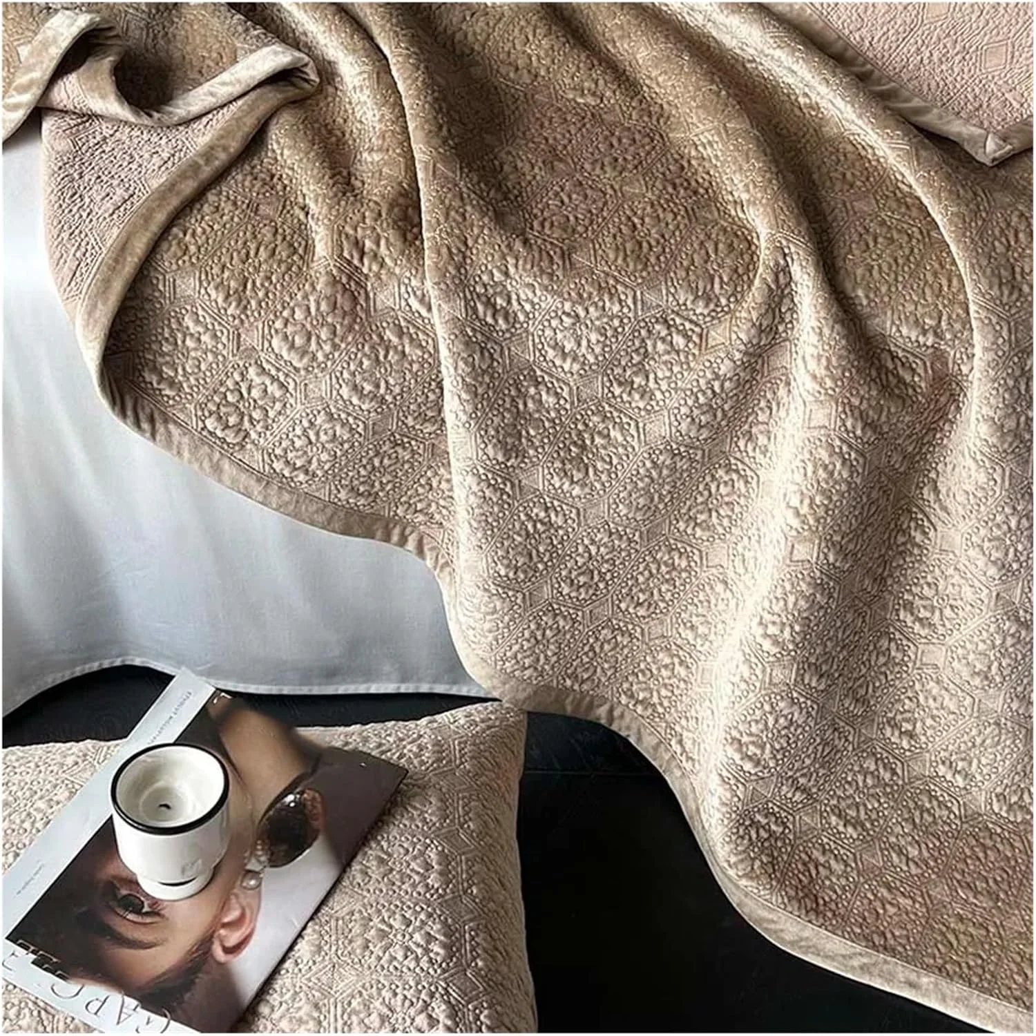 روتختی مخمل نرم به سبک باروک لوکس، ملحفه تخت پنبه ای، رو تختی برای ملحفه تخت، روکش تشک، روتختی های لوکس (D 1 عدد 200cmx230cm)