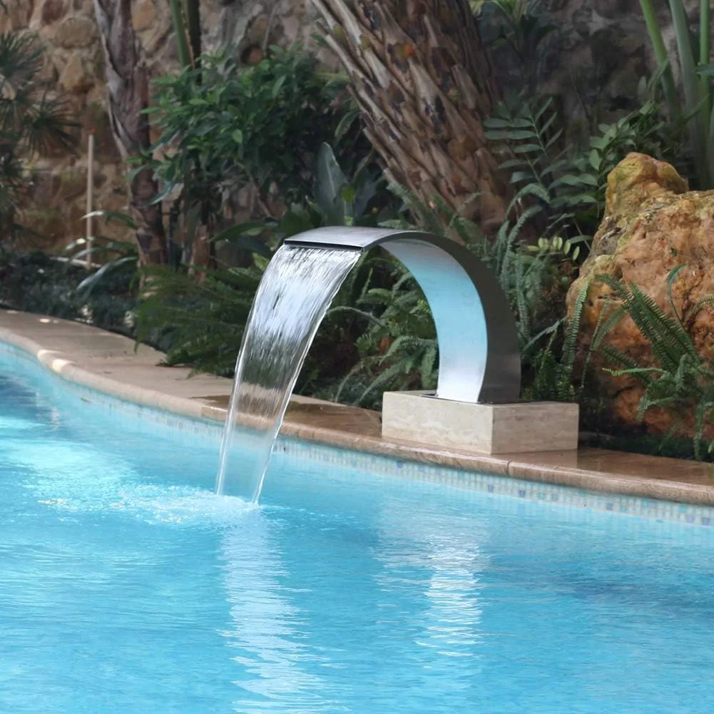 آبنمای استخر شنا، آبشار مستطیلی استخر، آبنمای استخر آبشار باغی استیل