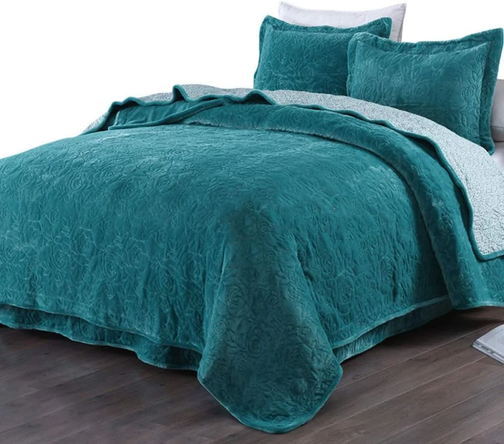 روتختی لحافی، پتو و روتختی فلانل پنبه ای، ست 3 تکه، یک نفره و دو نفره، پتوی چند منظوره، مناسب تمام فصول، فوق العاده نرم و گرم، ملحفه با 2 روبالشی، خاکستری-150x200cm+50x70cmx2