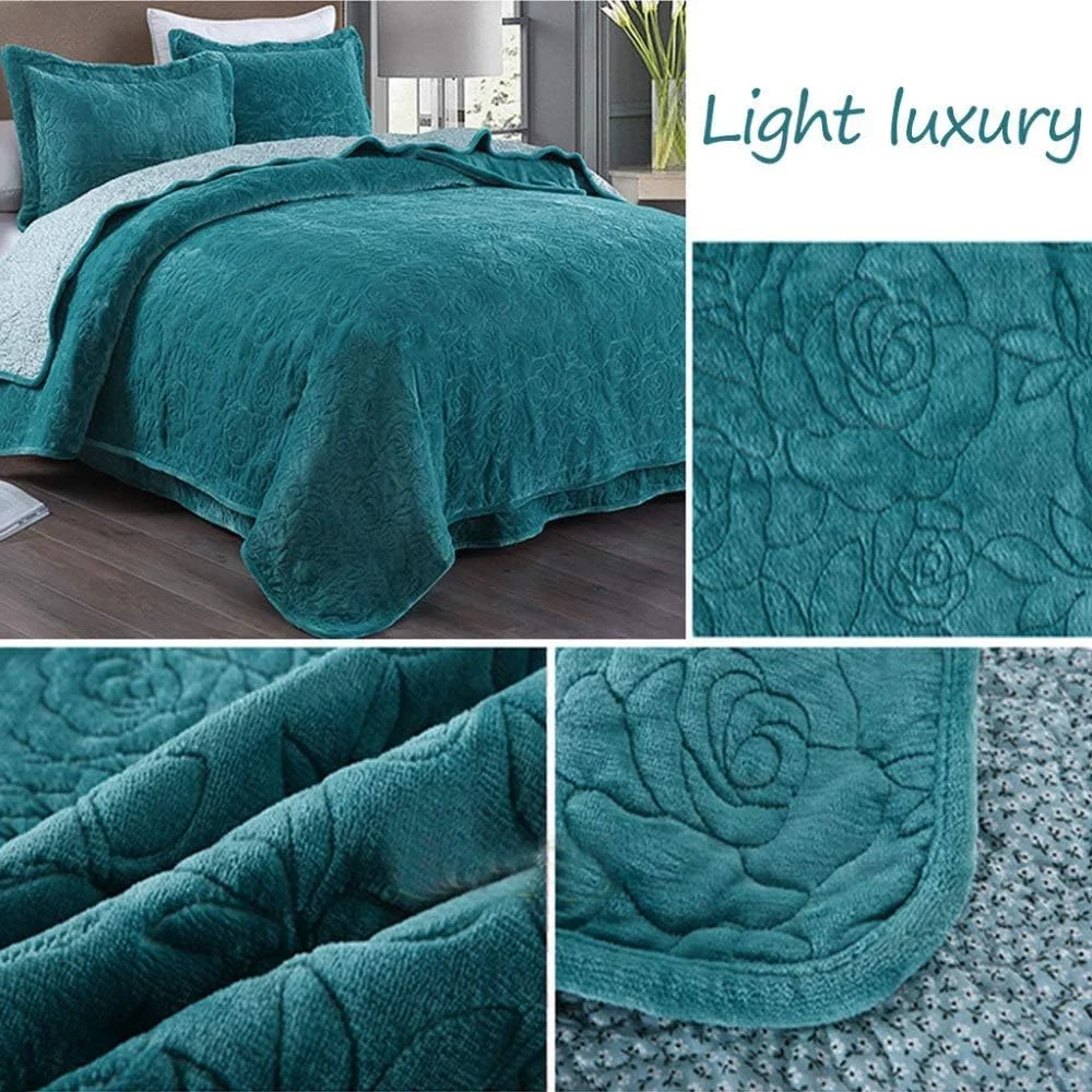 روتختی لحافی، پتو و روتختی فلانل پنبه ای، ست 3 تکه، یک نفره و دو نفره، پتوی چند منظوره، مناسب تمام فصول، فوق العاده نرم و گرم، ملحفه با 2 روبالشی، خاکستری-150x200cm+50x70cmx2