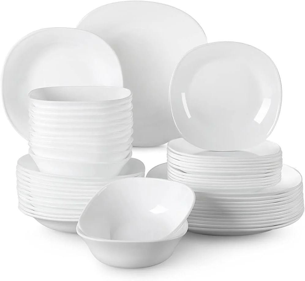 سرویس غذاخوری 24/48 پارچه ای نشکن و بادوام از جنس اوپال گلس شامل بشقاب غذاخوری، بشقاب سوپ خوری، بشقاب دسر خوری و کاسه سرویس غذاخوری 24/48 پارچه ای نشکن و بادوام از جنس اوپال گلس شامل بشقاب غذاخوری، بشقاب سوپ خوری، بشقاب دسر خوری و کاسه