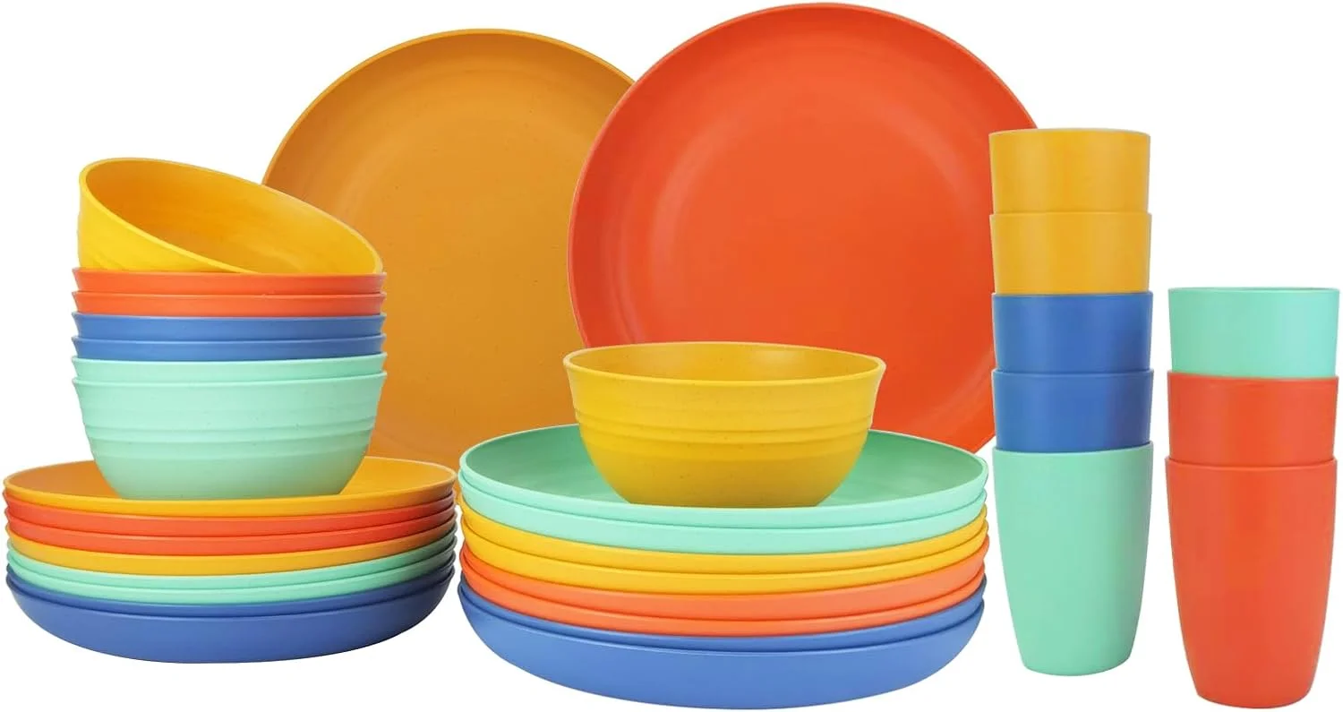 سرویس غذاخوری 32 پارچه کاه گندم - 8 عدد بشقاب 10 اینچی، 8 عدد بشقاب 9 اینچی، 8 عدد کاسه 26 اونسی، 8 عدد فنجان 12 اونسی | نشکن و قابل استفاده در مایکروویو، ظروف سازگار با محیط زیست سرویس غذاخوری 32 پارچه کاه گندم - 8 عدد بشقاب 10 اینچی، 8 عدد بشقاب 9 اینچی، 8 عدد کاسه 26 اونسی، 8 عدد فنجان 12 اونسی | نشکن و قابل استفاده در مایکروویو، ظروف سازگار با محیط زیست