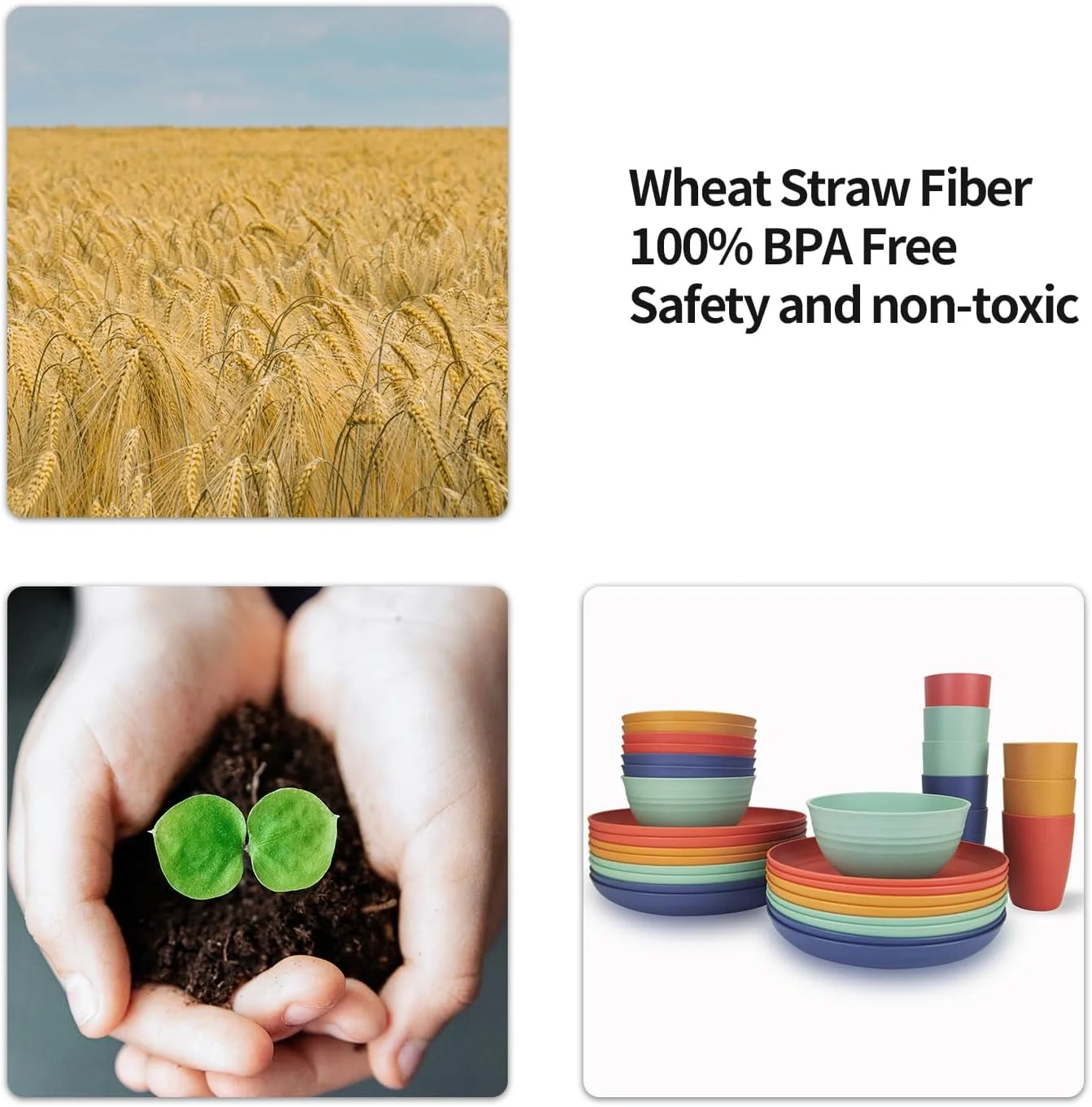 سرویس غذاخوری 32 پارچه کاه گندم - 8 عدد بشقاب 10 اینچی، 8 عدد بشقاب 9 اینچی، 8 عدد کاسه 26 اونسی، 8 عدد فنجان 12 اونسی | نشکن و قابل استفاده در مایکروویو، ظروف سازگار با محیط زیست سرویس غذاخوری 32 پارچه کاه گندم - 8 عدد بشقاب 10 اینچی، 8 عدد بشقاب 9 اینچی، 8 عدد کاسه 26 اونسی، 8 عدد فنجان 12 اونسی | نشکن و قابل استفاده در مایکروویو، ظروف سازگار با محیط زیست