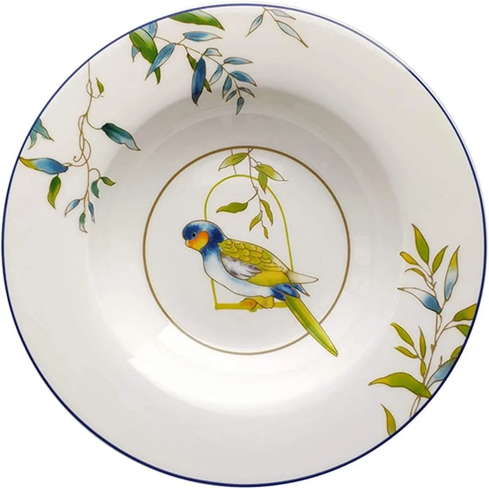 سرویس غذاخوری 48 پارچه TYLC، مجموعه ظروف چینی استخوانی با طرح طوطی، ست ظروف غذاخوری، ست بشقاب و کاسه، سرویس مهمانی خانوادگی برای 8 نفر سرویس غذاخوری 48 پارچه TYLC، مجموعه ظروف چینی استخوانی با طرح طوطی، ست ظروف غذاخوری، ست بشقاب و کاسه، سرویس مهمانی خانوادگی برای 8 نفر