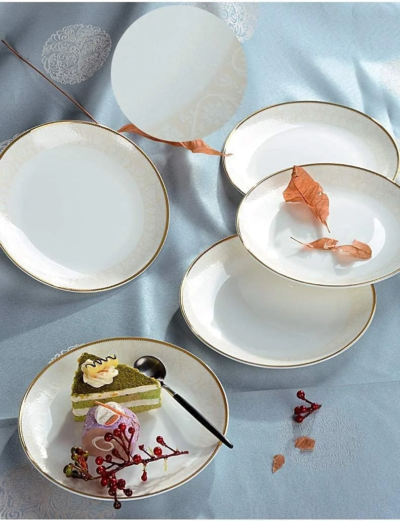 ست ظروف غذاخوری ۴۲ پارچه، ظروف چینی، بشقاب، کاسه، سرویس چینی استخوانی برای ۱۰ نفر، مقاوم در برابر شکستن و ترک خوردگی ست ظروف غذاخوری ۴۲ پارچه، ظروف چینی، بشقاب، کاسه، سرویس چینی استخوانی برای ۱۰ نفر، مقاوم در برابر شکستن و ترک خوردگی