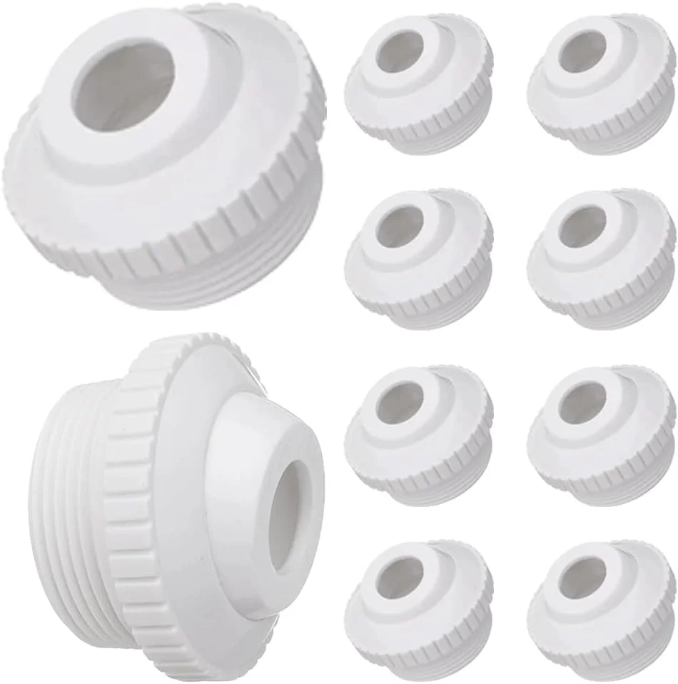 نازل جت استخر 10 عددی، جت ورودی چشمی جریان جهت دار 3/4 اینچی، اتصالات قطعات جایگزین جت برگشتی شنا، لوازم جانبی استخر با رزوه 1-1/2 اینچی MIP برای تمیز کردن، اتصالات خروجی آب