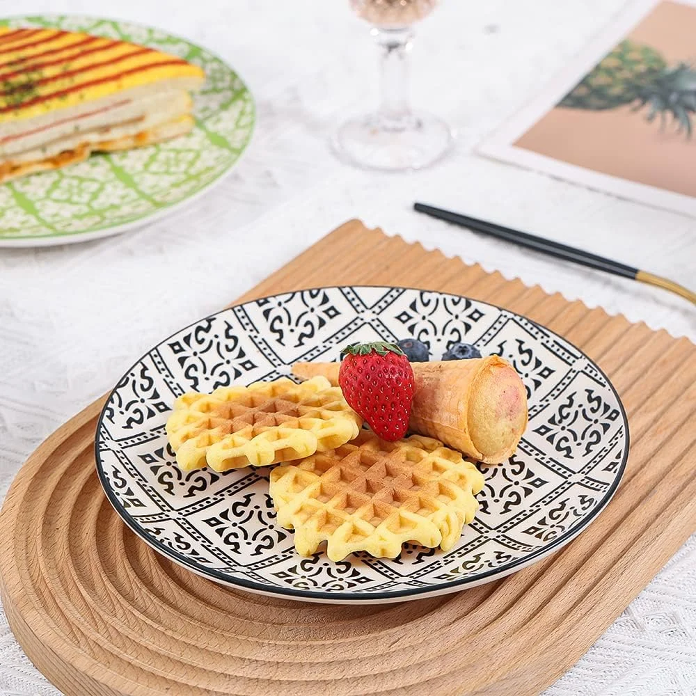 بشقاب های شام خوری AHX - بشقاب دسر چینی - ست 6 تایی بشقاب سالاد چند رنگ | میوه | پیش غذا | صبحانه - 8 اینچ بشقاب های شام خوری AHX - بشقاب دسر چینی - ست 6 تایی بشقاب سالاد چند رنگ | میوه | پیش غذا | صبحانه - 8 اینچ